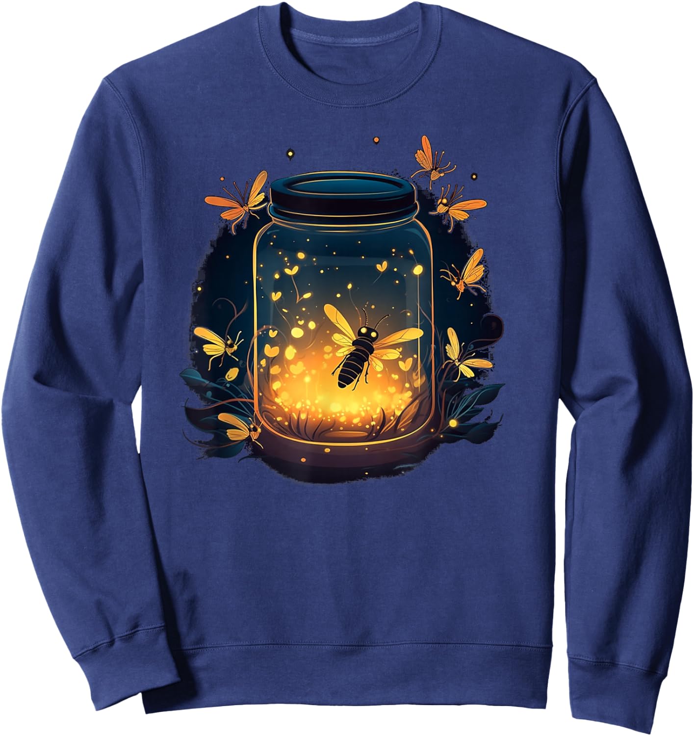 Glowing Fireflies in Jar Sweatshirt - Sweatshirt | Navy