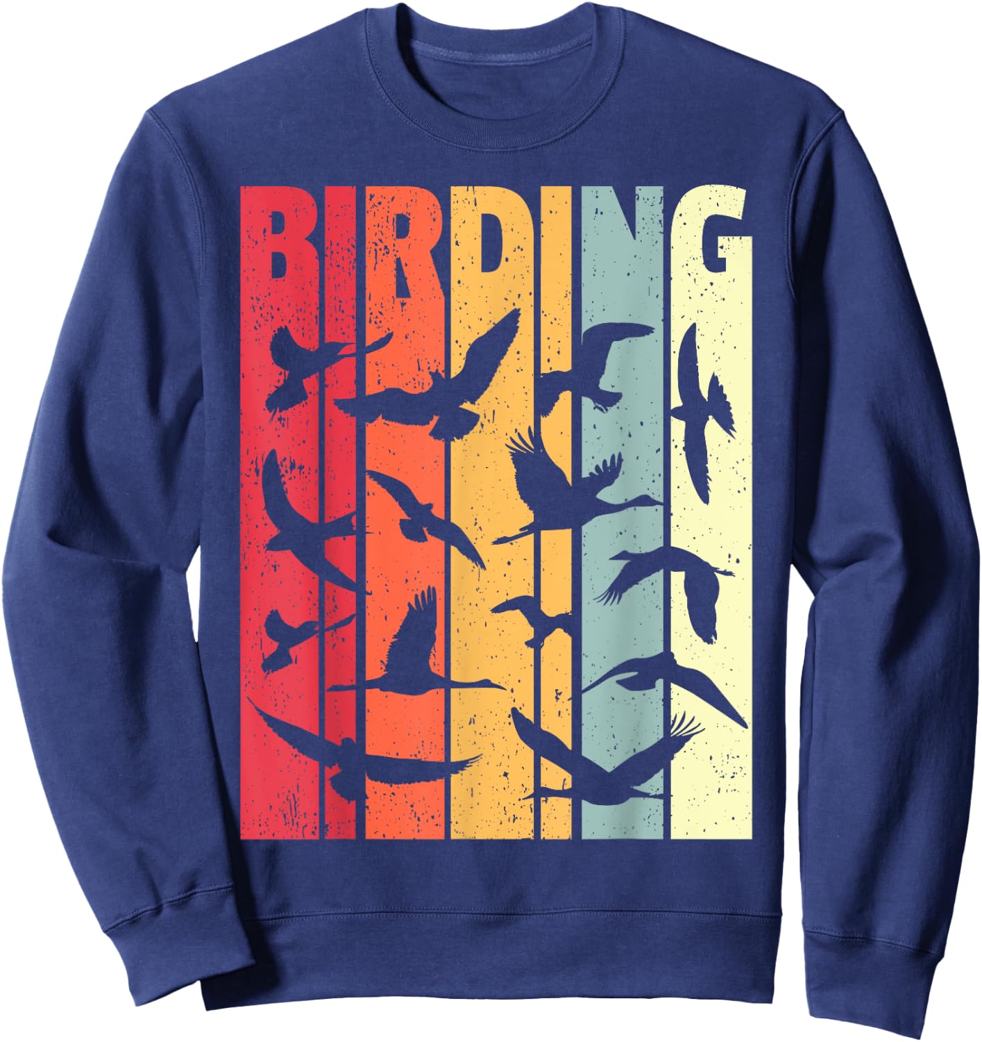 Birding Retro Birdwatcher Birder Sweatshirt - Sweatshirt | Navy