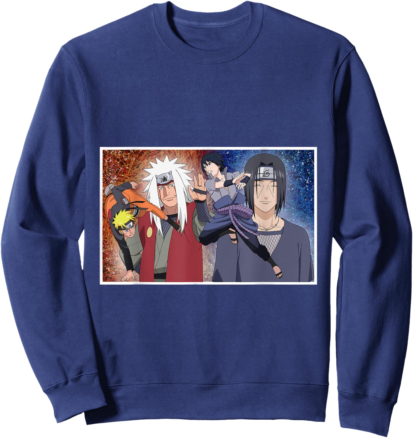 Naruto Shippuden Uzumaki & Sasuke Fighting Jiraiya Itachi Sweatshirt - Sweatshirt | Navy
