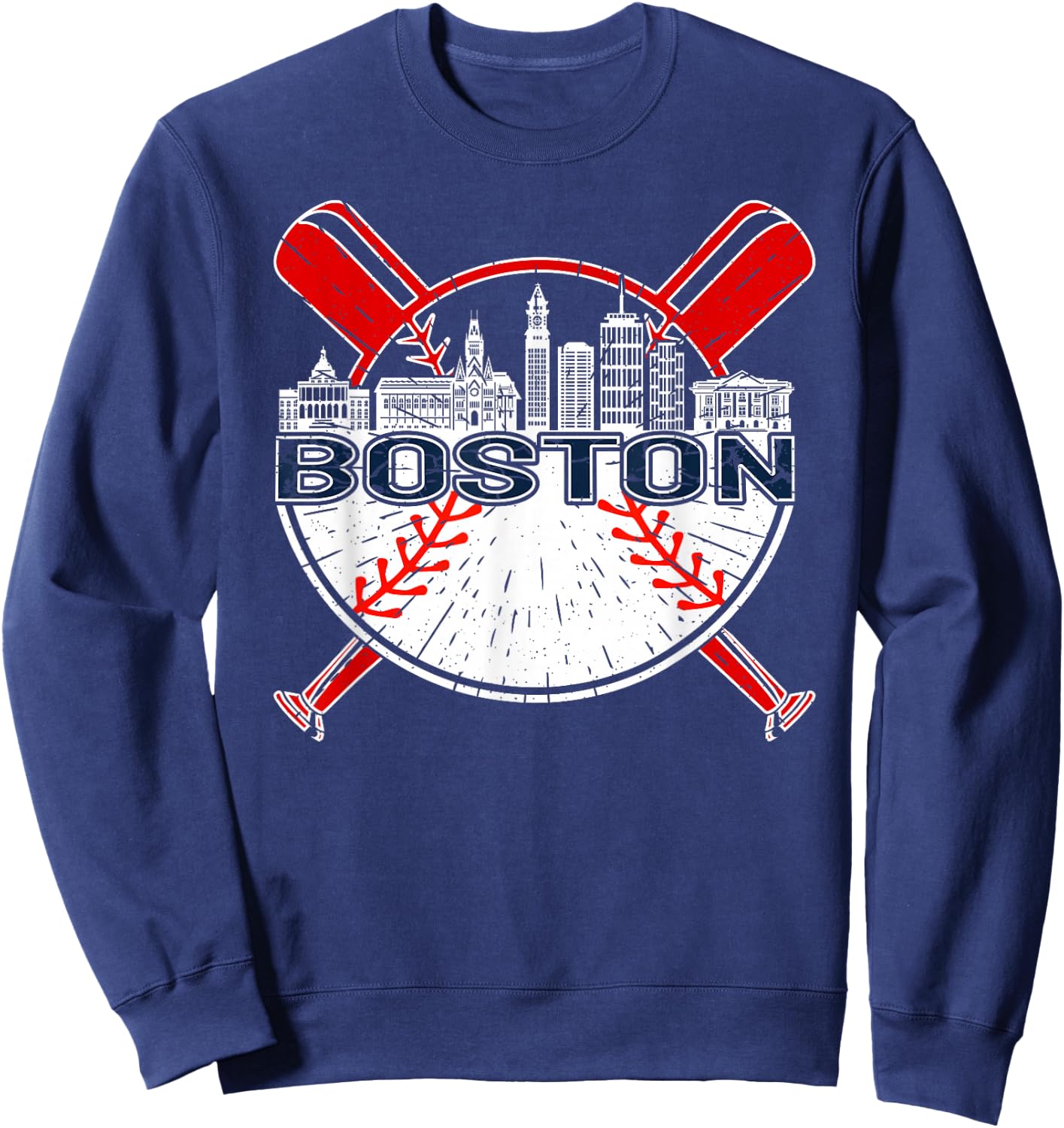 Softball Vintage Boston Baseball Sweatshirt - Sweatshirt | Navy
