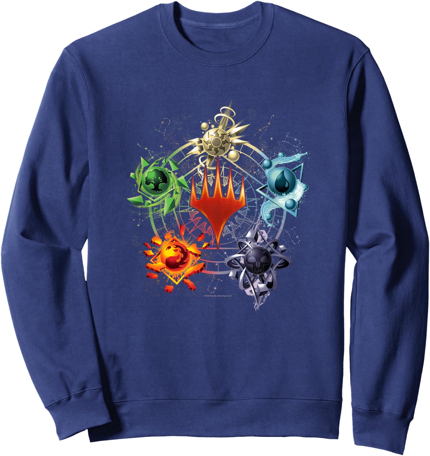 Magic: The Gathering Mana Symbols Epic Poster Sweatshirt - Sweatshirt | Navy