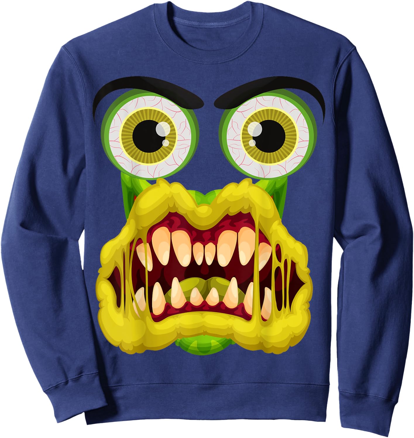 Men's Women's Cute Monster Face Halloween Costume Sweatshirt - Sweatshirt | Navy