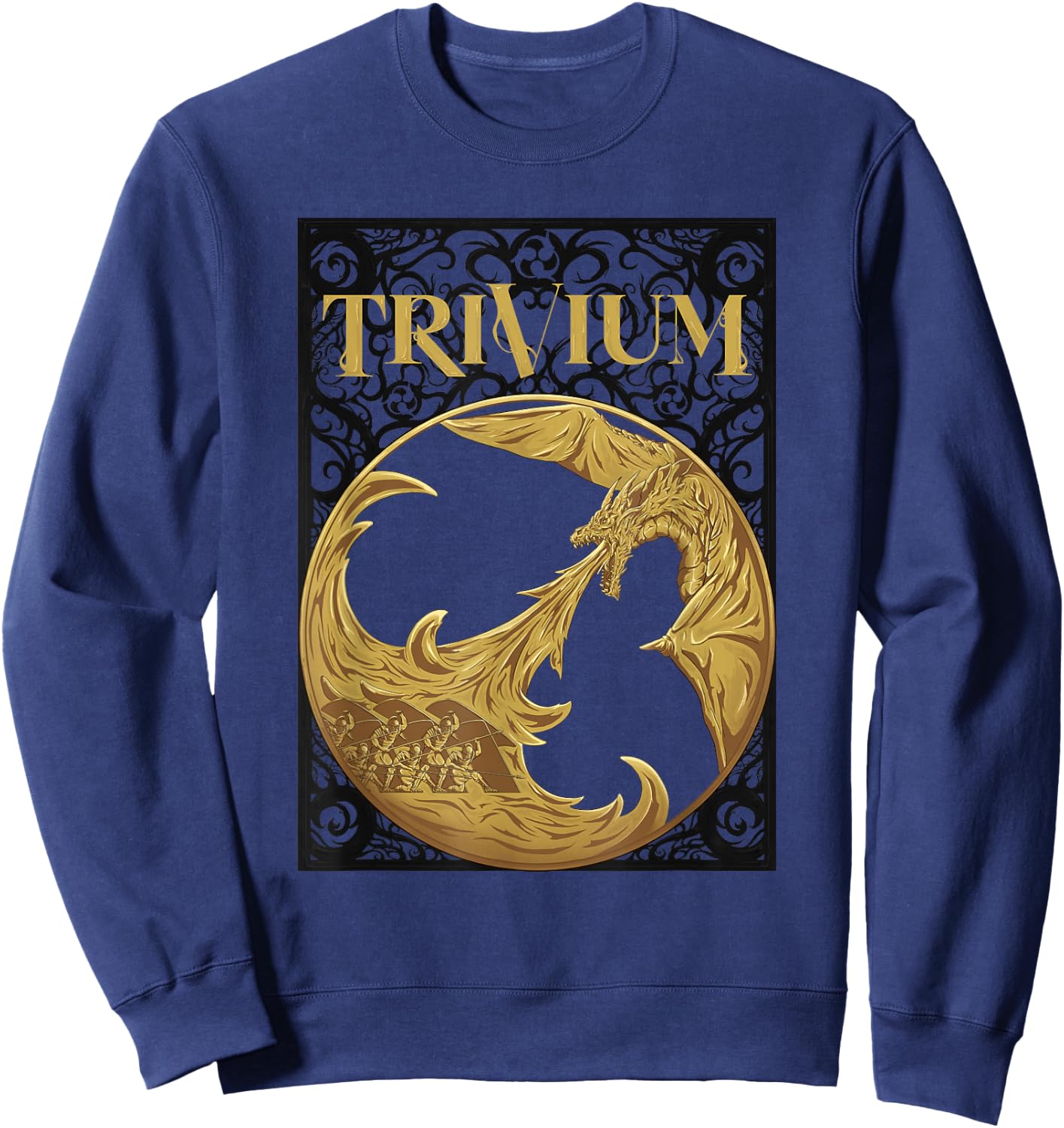 Trivium Gold Dragon Sweatshirt - Sweatshirt | Navy