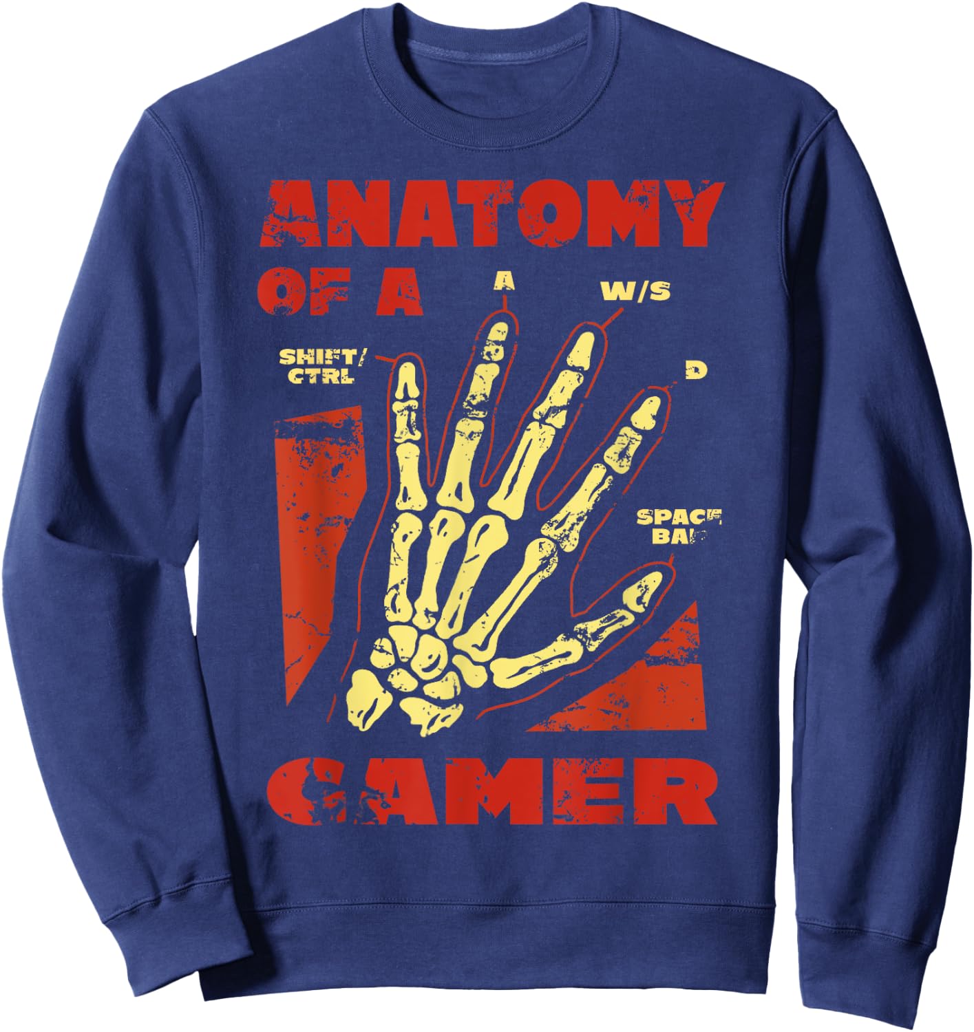 Anatomy of a Gamer Video Game Player Gamer Sweatshirt - Sweatshirt | Navy