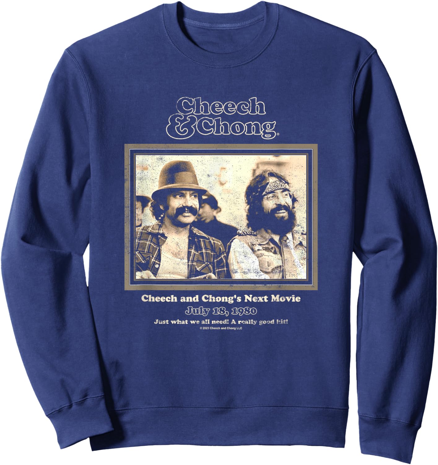 Cheech & Chong Their Next Movie Promotional Poster Retro Sweatshirt - Sweatshirt | Navy