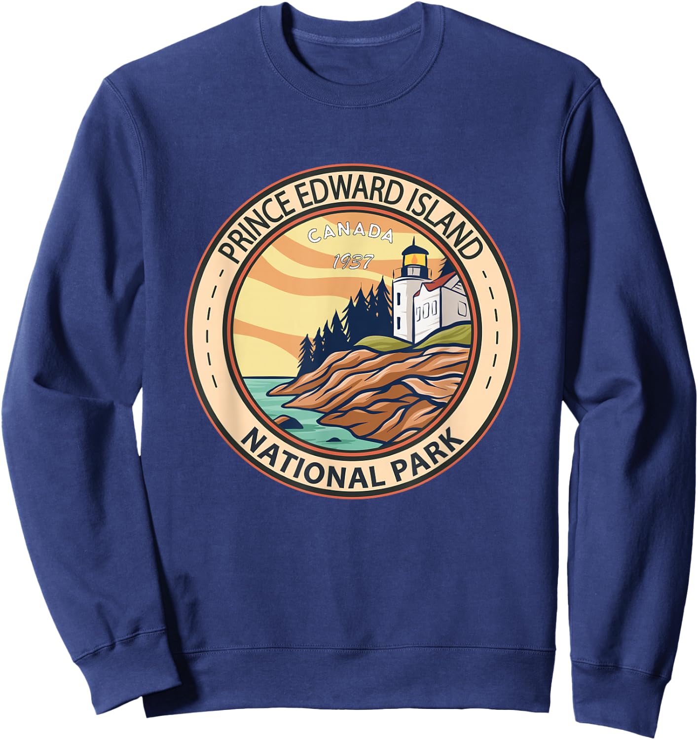 Prince Edward Island National Park Canada Vintage Emblem Sweatshirt - Sweatshirt | Navy