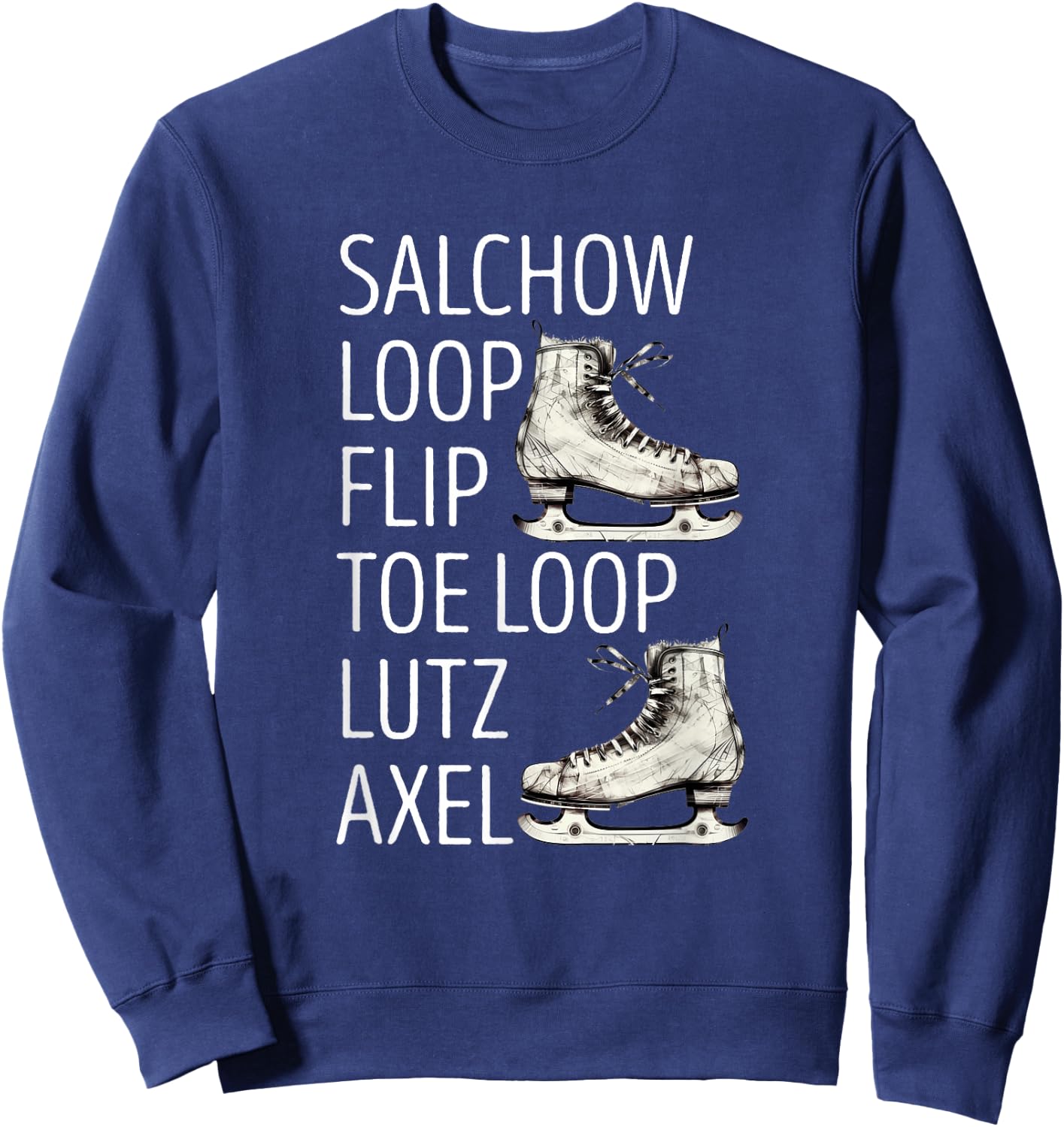 Figure Skating Salchow Ice Skating Jump Figure Skater Sweatshirt - Sweatshirt | Navy