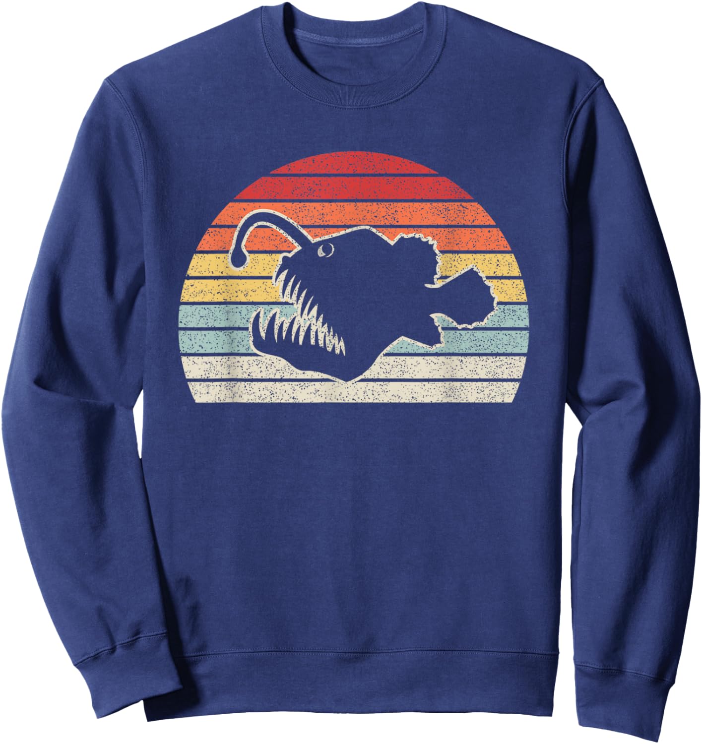 Vintage Retro Angler Fish Sweatshirt - Sweatshirt | Navy