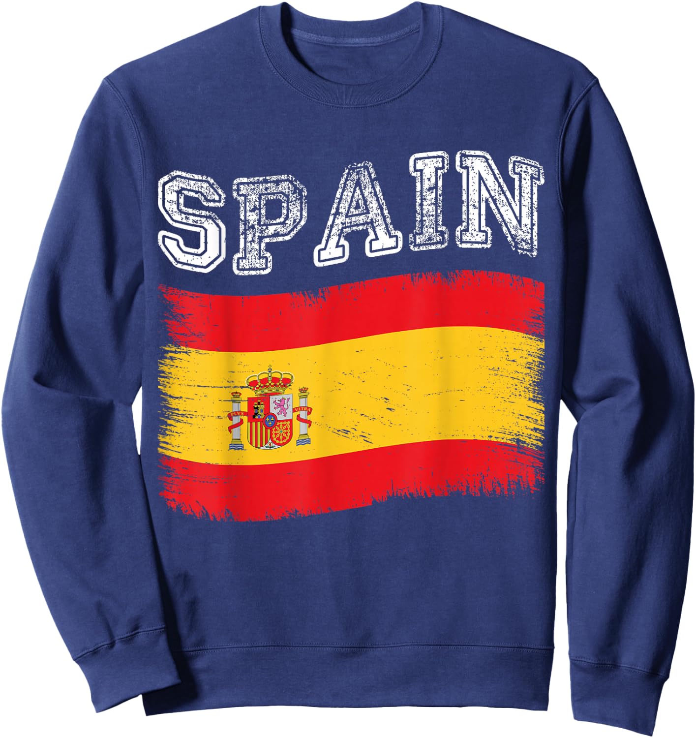 Spanish Flag Tourist Holiday Destination Spain Flag Sweatshirt - Sweatshirt | Navy