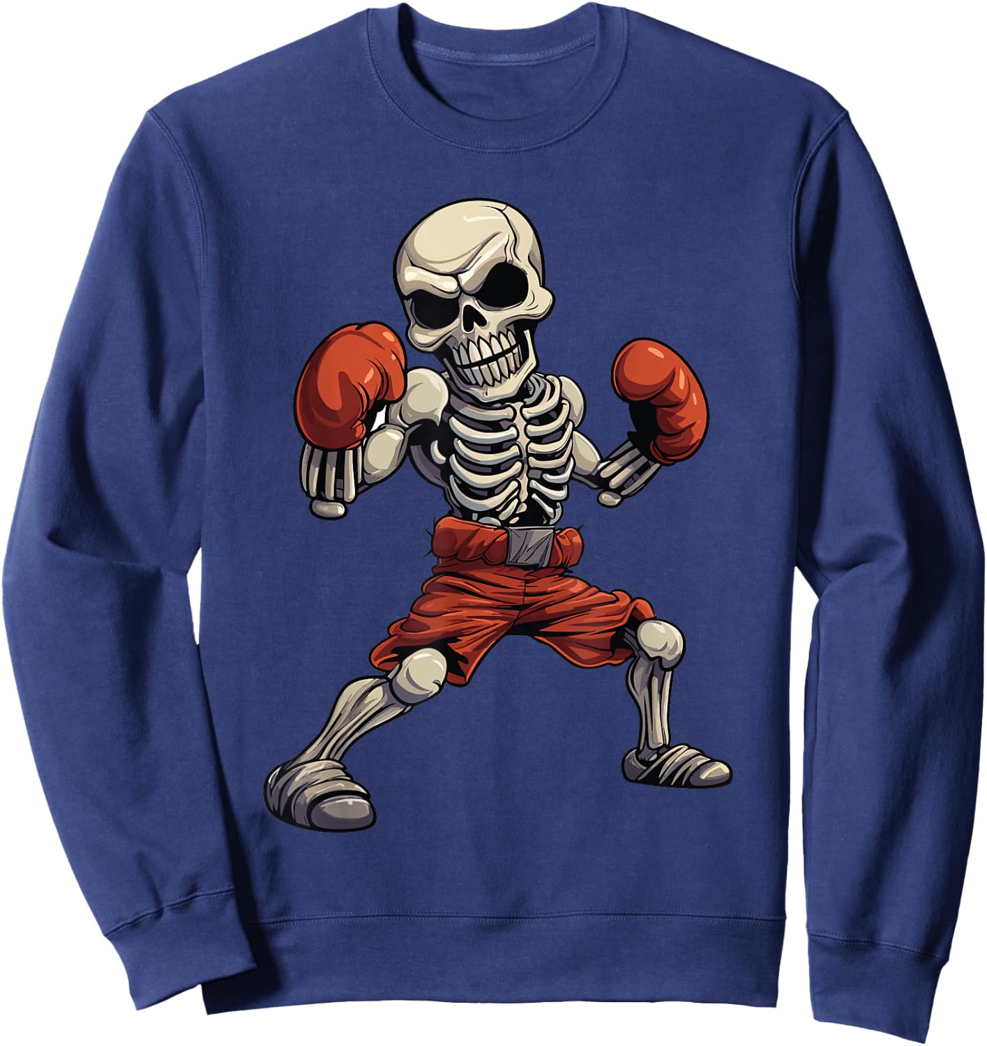 Kickboxing Skeleton Funny Kickboxer Boxing Sweatshirt - Sweatshirt | Navy