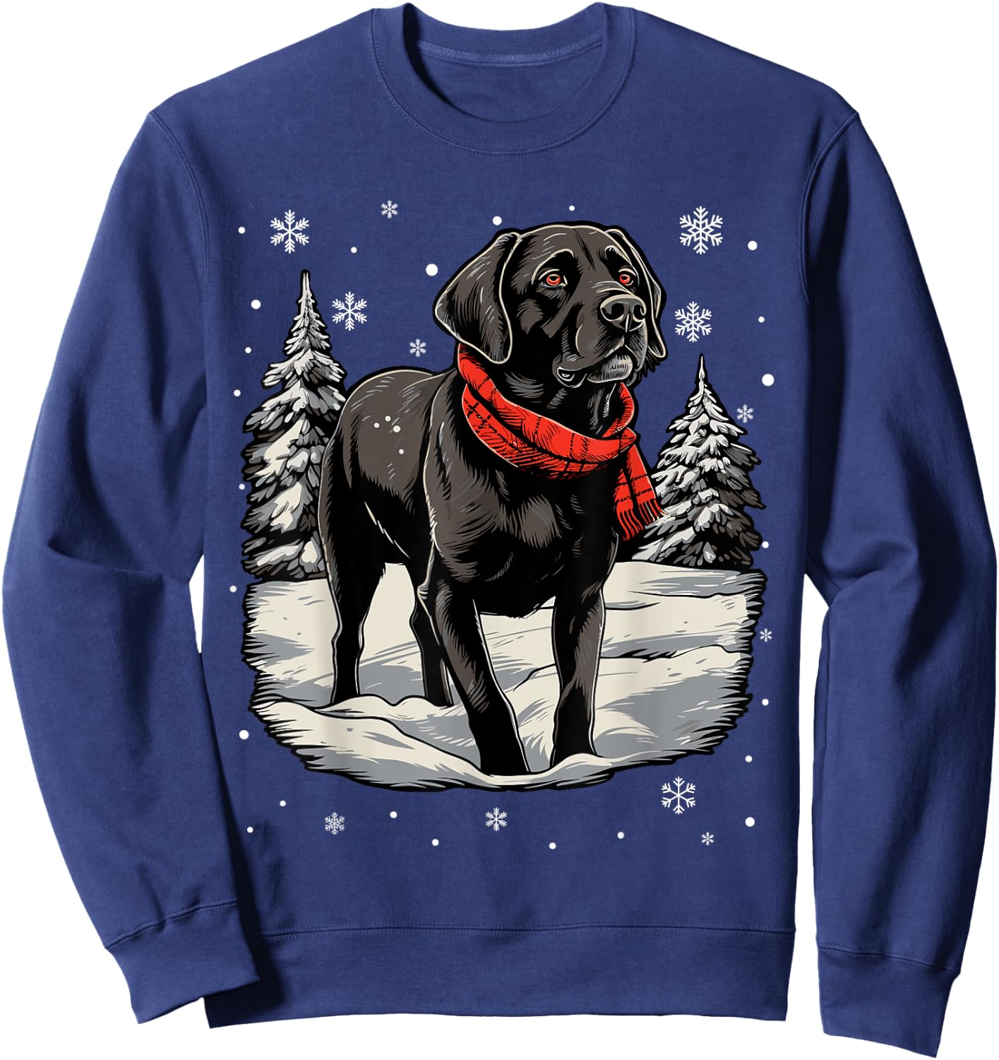 Black Labrador Christmas Santa Hat Xmas Pajama Sweatshirt - Sweatshirt | Navy