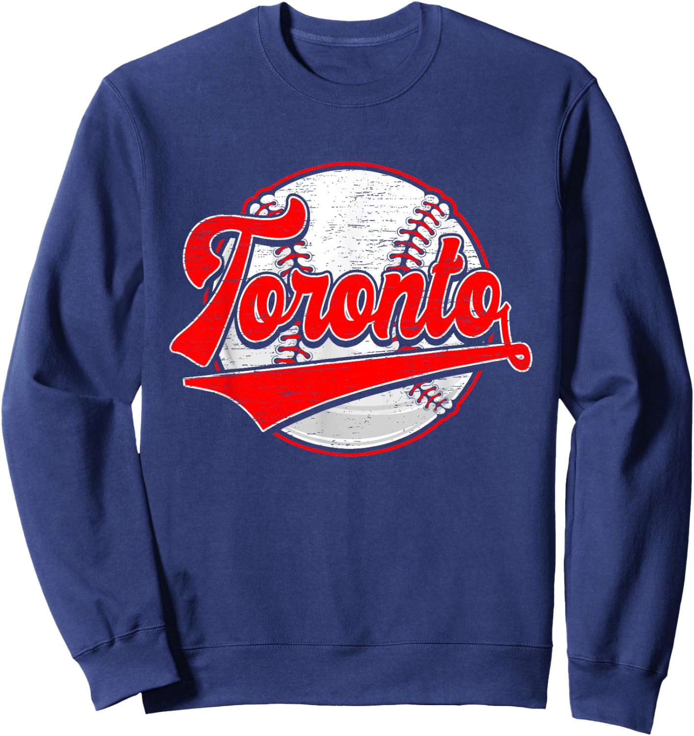 Vintage Toronto Cityscape Baseball Lover Men Women Sweatshirt - Sweatshirt | Navy