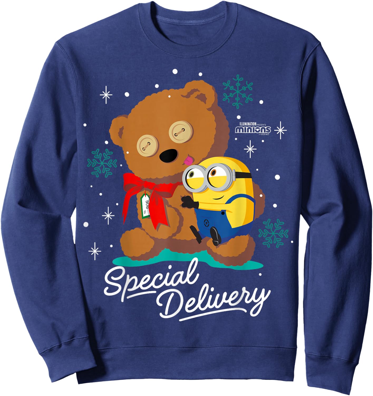 Minions Bob and Tim The Teddy Bear Holiday Sweatshirt - Sweatshirt | Navy