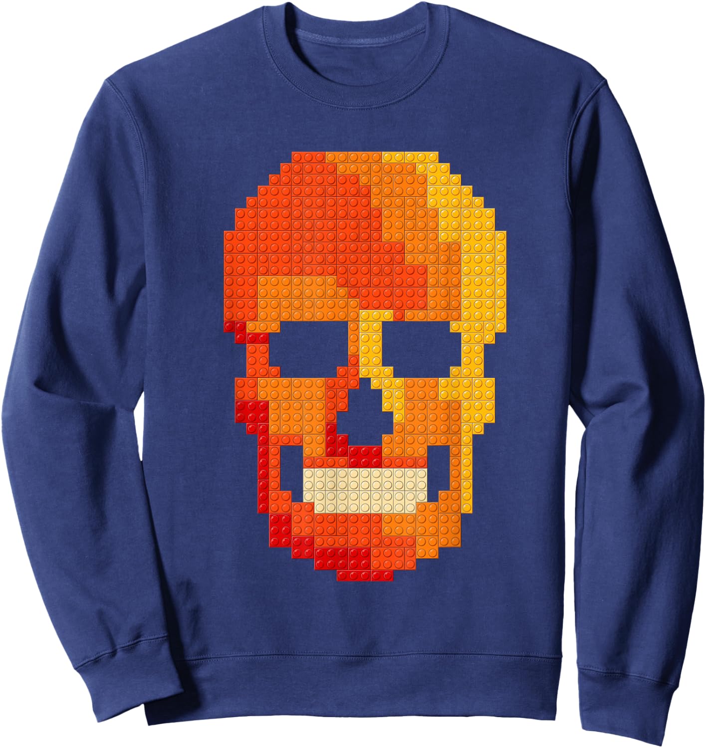Skull Block Builder Bricks Halloween Skeleton Master Builder Sweatshirt - Sweatshirt | Navy