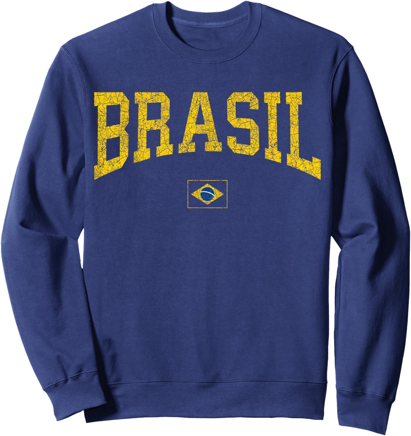 Brazil T Shirt Women Men Kids Brasil Brazilian Flag Green Sweatshirt - Sweatshirt | Navy