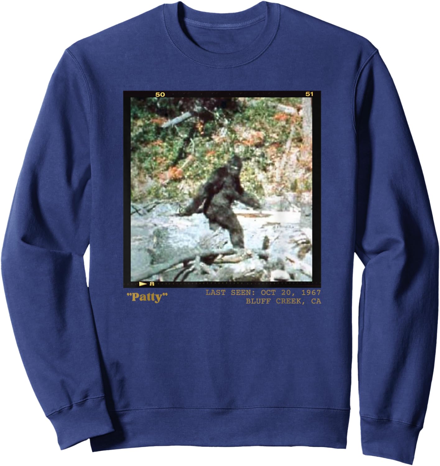 Bigfoot History Historic Bigfoot Photography Patty the Bigfoot Sweatshirt - Sweatshirt | Navy