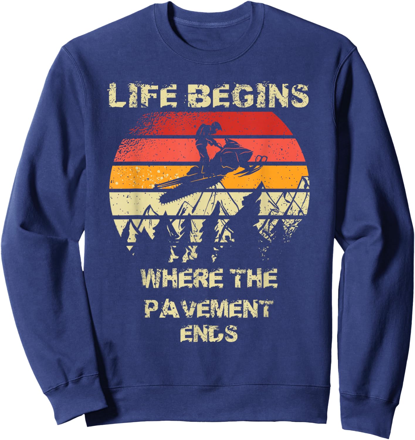 Snowmobiling Snowmobile-cyclists Snow-motorcycle Snowmobile Sweatshirt - Sweatshirt | Navy