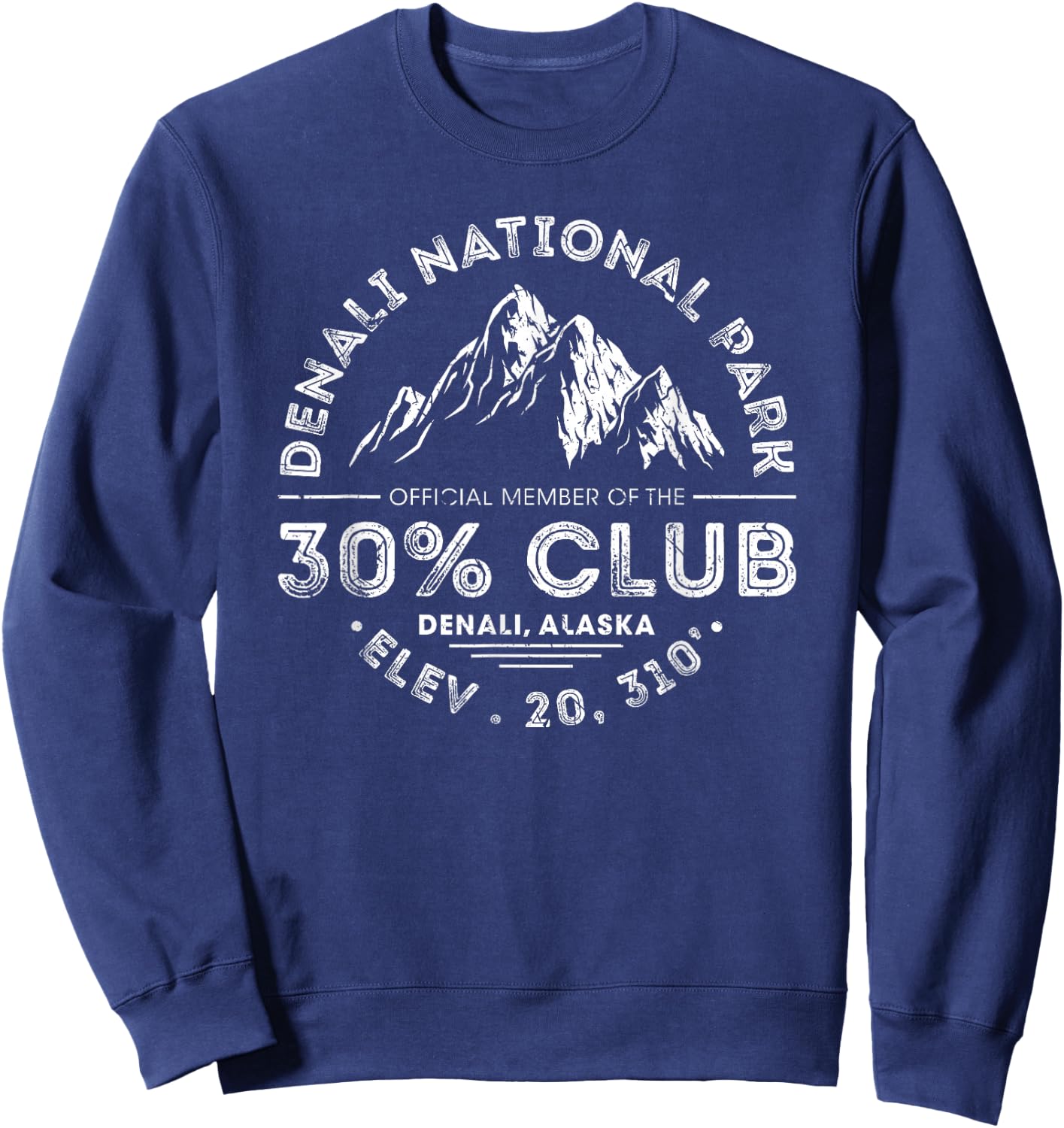 Denali National Park Alaska 30% Club Denali Mountain Tourist Sweatshirt - Sweatshirt | Navy