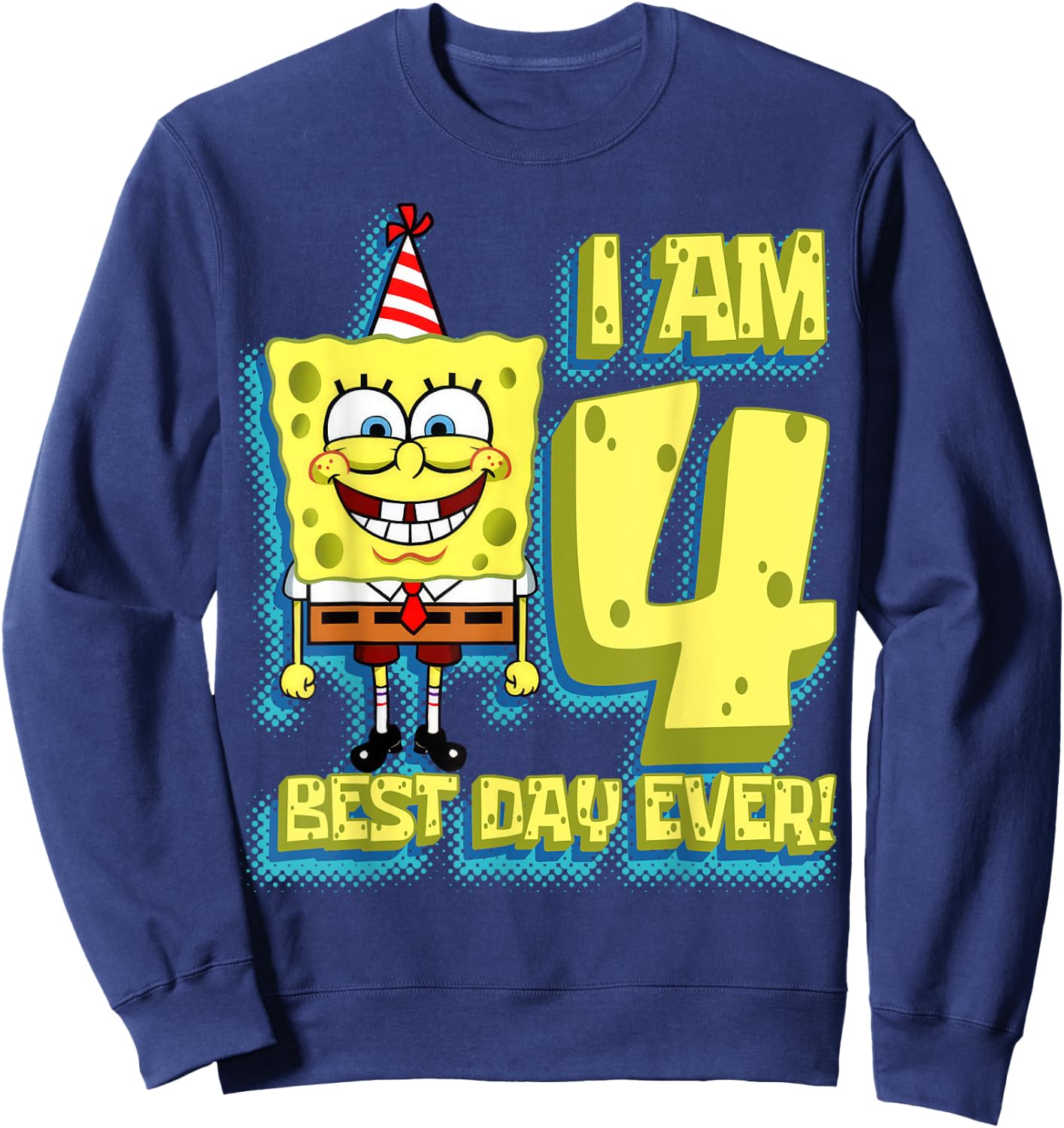 Mademark x SpongeBob SquarePants - SpongeBob SquarePants Birthday I am 4 Best Day Ever Sweatshirt - Sweatshirt | Navy