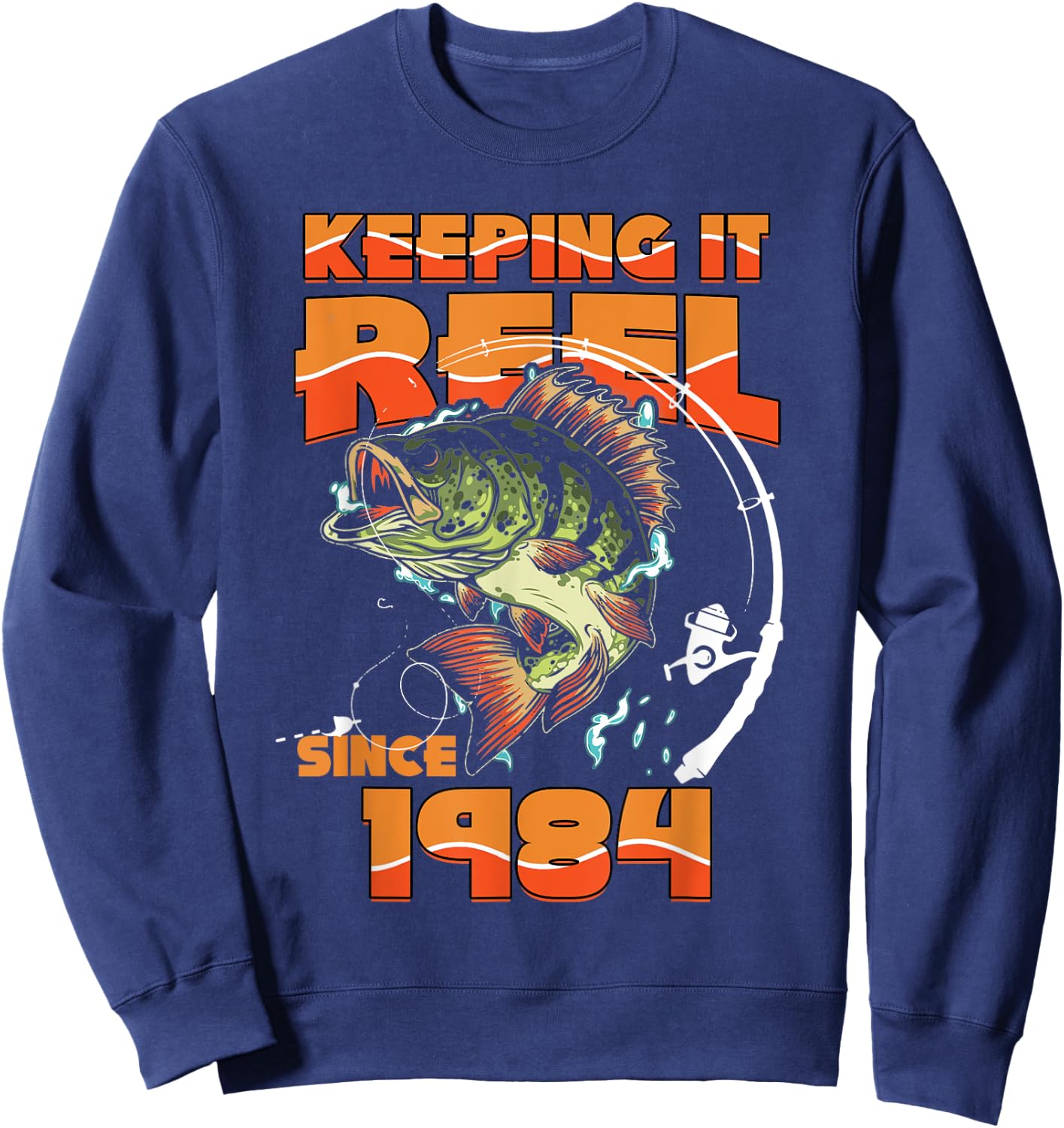 Keeping It Reel Since 1984 Fishing Lovers 41st Birthday Sweatshirt - Sweatshirt | Navy