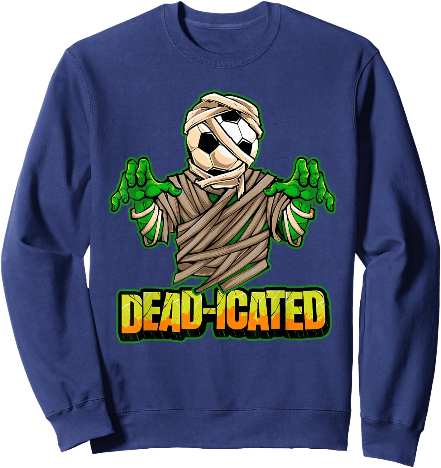Zombie Soccer Player Scary Soccer Halloween Sweatshirt - Sweatshirt | Navy