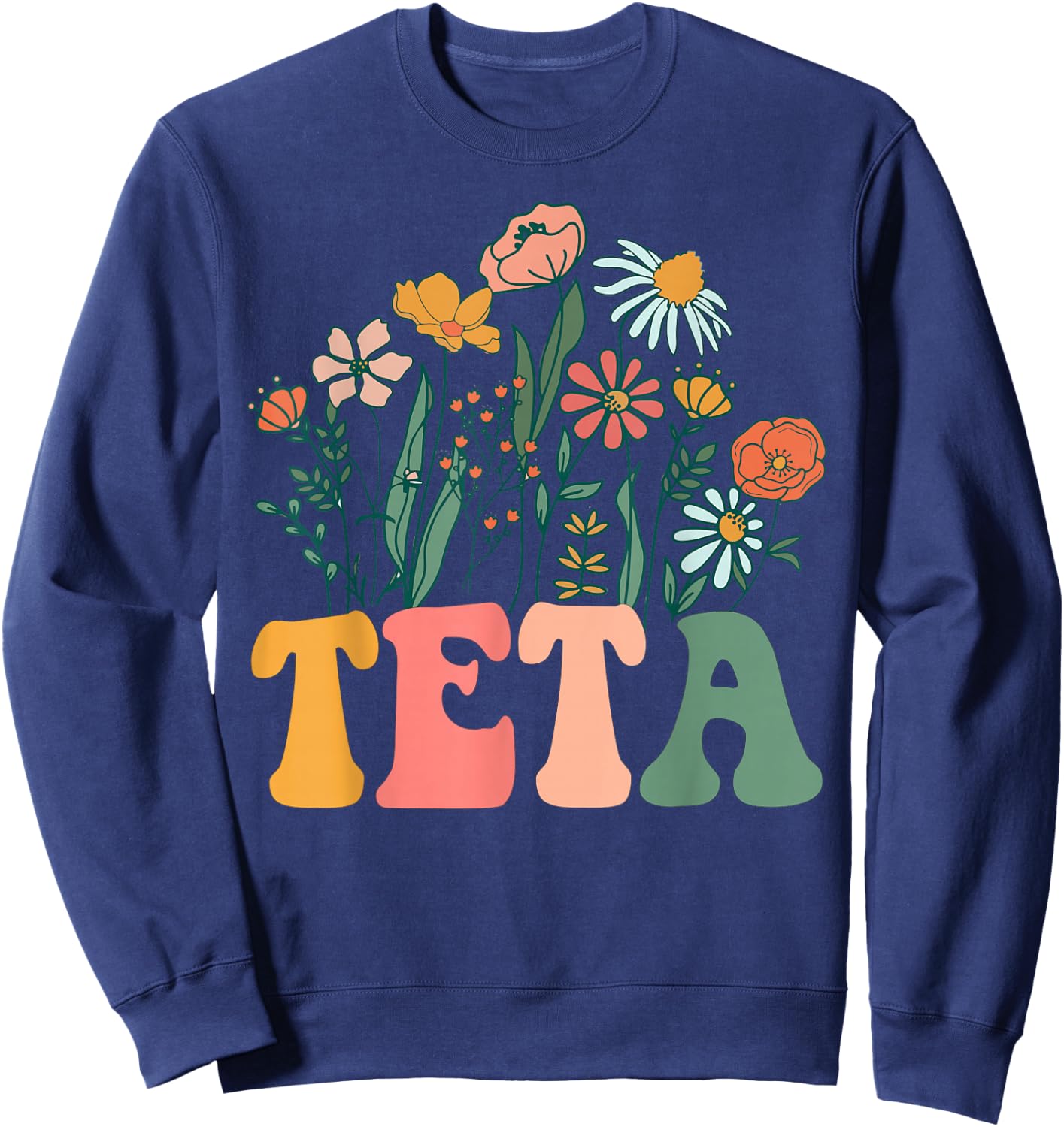 New TETA Wildflower First Birthday & Baby Shower Sweatshirt - Sweatshirt | Navy
