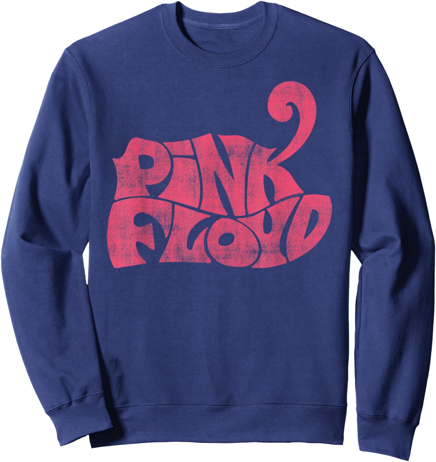 Official Pink Floyd Rock Band Retro Logo Classic Rock Music Sweatshirt - Sweatshirt | Navy