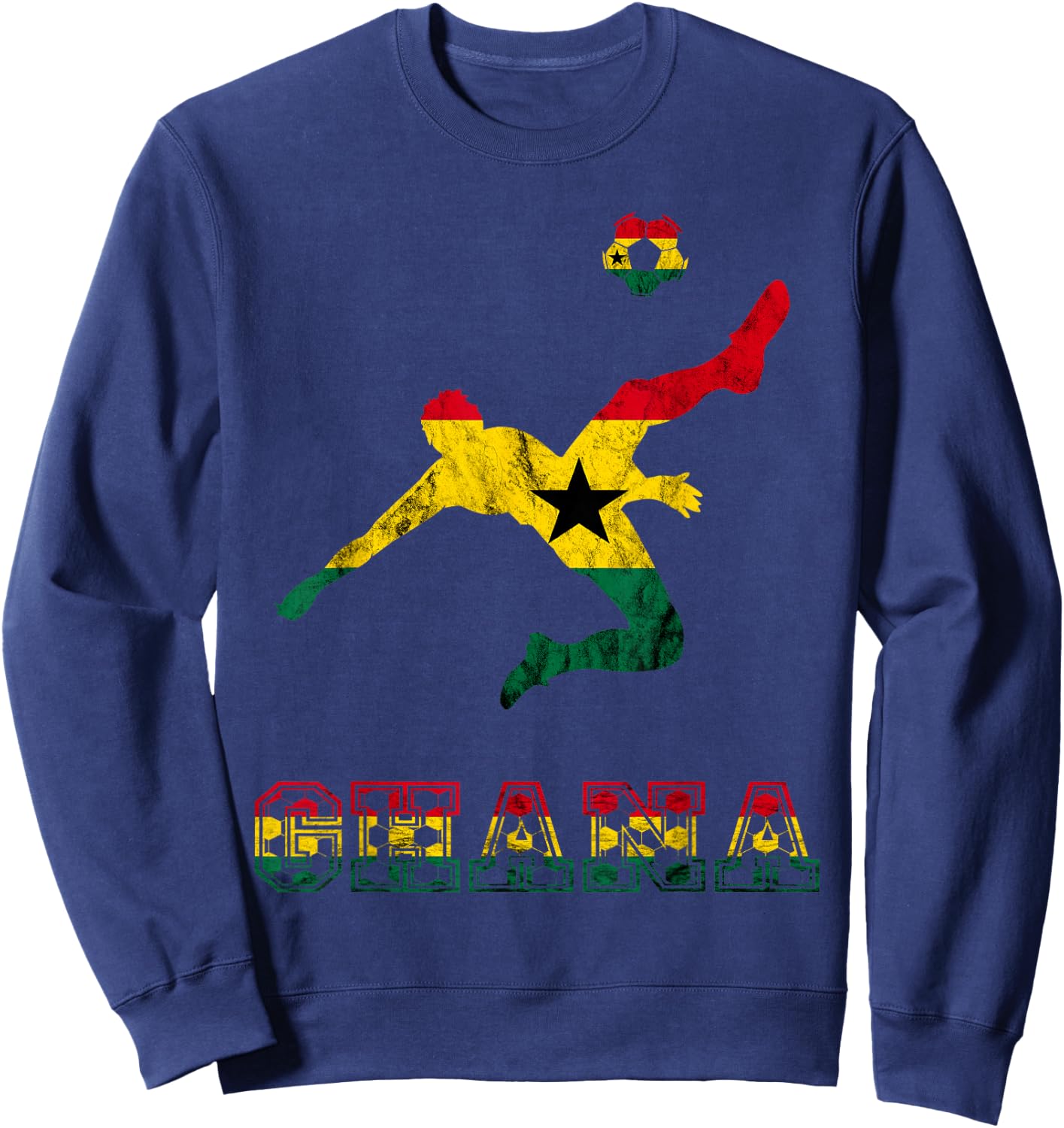 Ghana Evolution Ghana Flag Ghana Soccer Player Ghanese Pride Sweatshirt - Sweatshirt | Navy