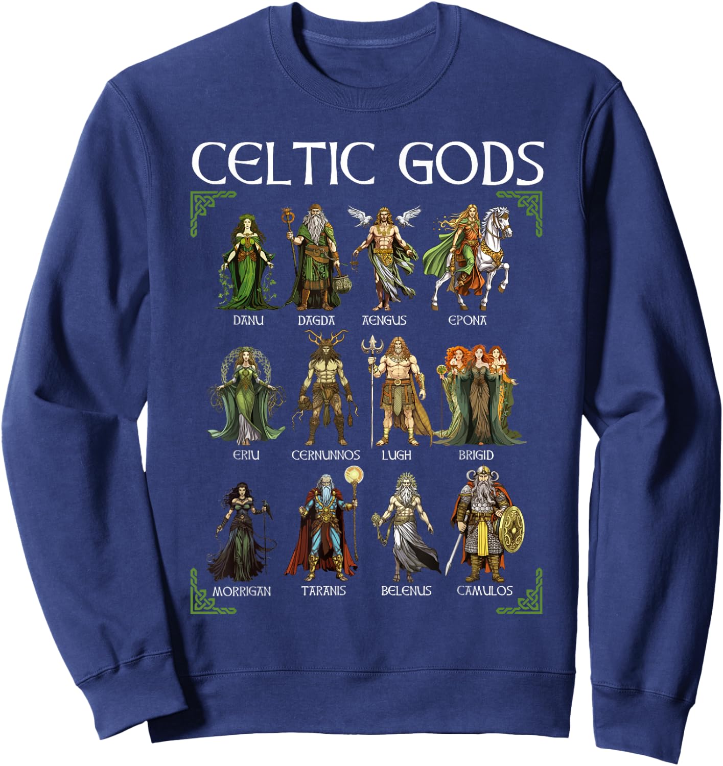 Celtic Mythology Gods Norse Viking Warriors Irish Scotish Sweatshirt - Sweatshirt | Navy