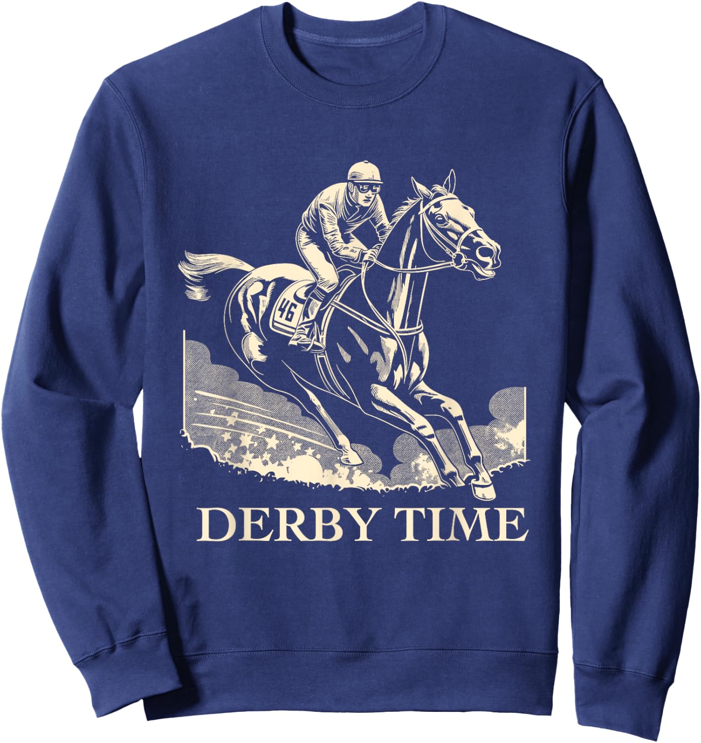 Funny Horse Racing Retro Derby Time Yall KY Derby Horse Sweatshirt - Sweatshirt | Navy