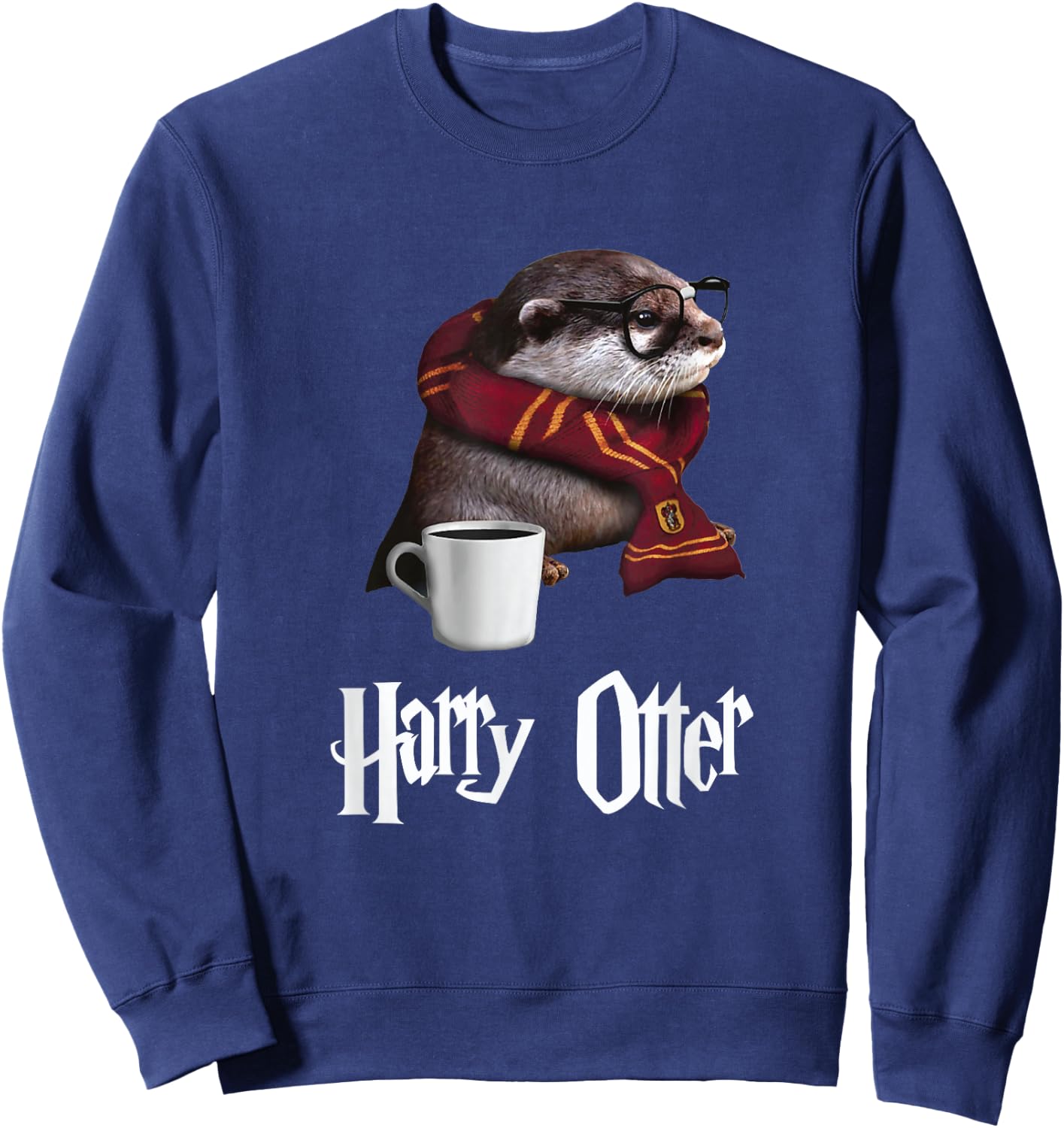 Harry Otter Cute and Funny Otter Sweatshirt - Sweatshirt | Navy