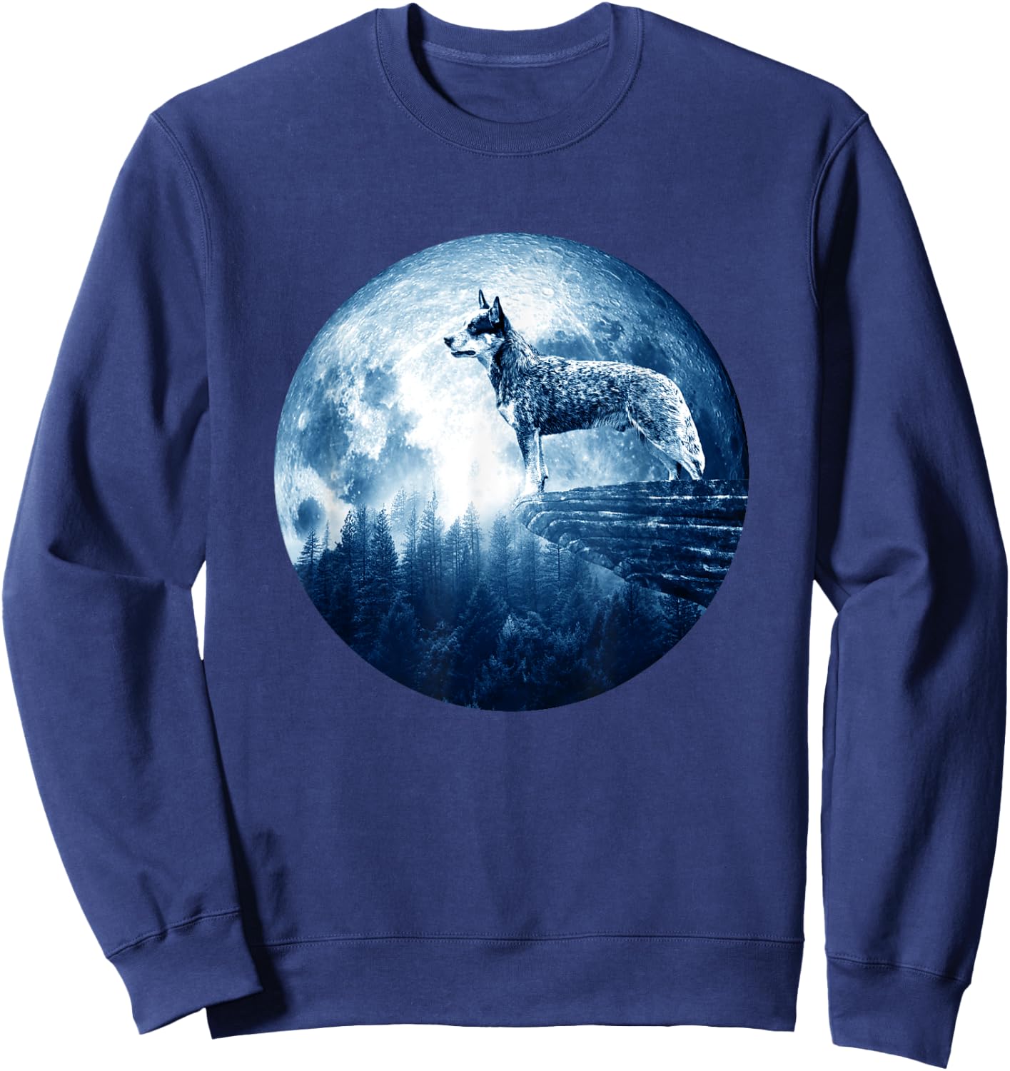 Australian Cattle Dog Moon Dog Mom Dad Women Men Dog Lovers Sweatshirt - Sweatshirt | Navy