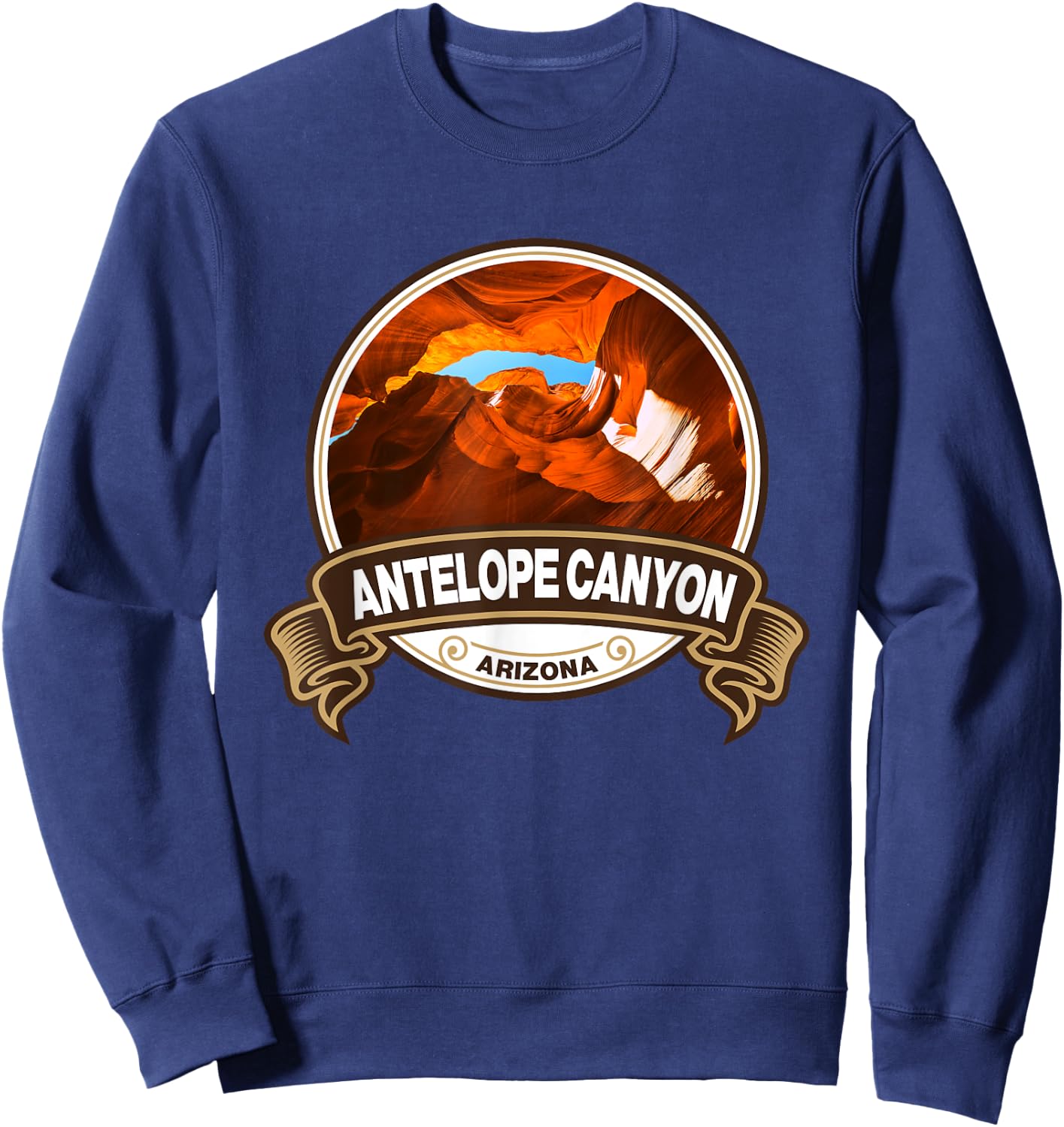 Antelope Canyon Arizona Landmark Badge Vintage Sweatshirt - Sweatshirt | Navy
