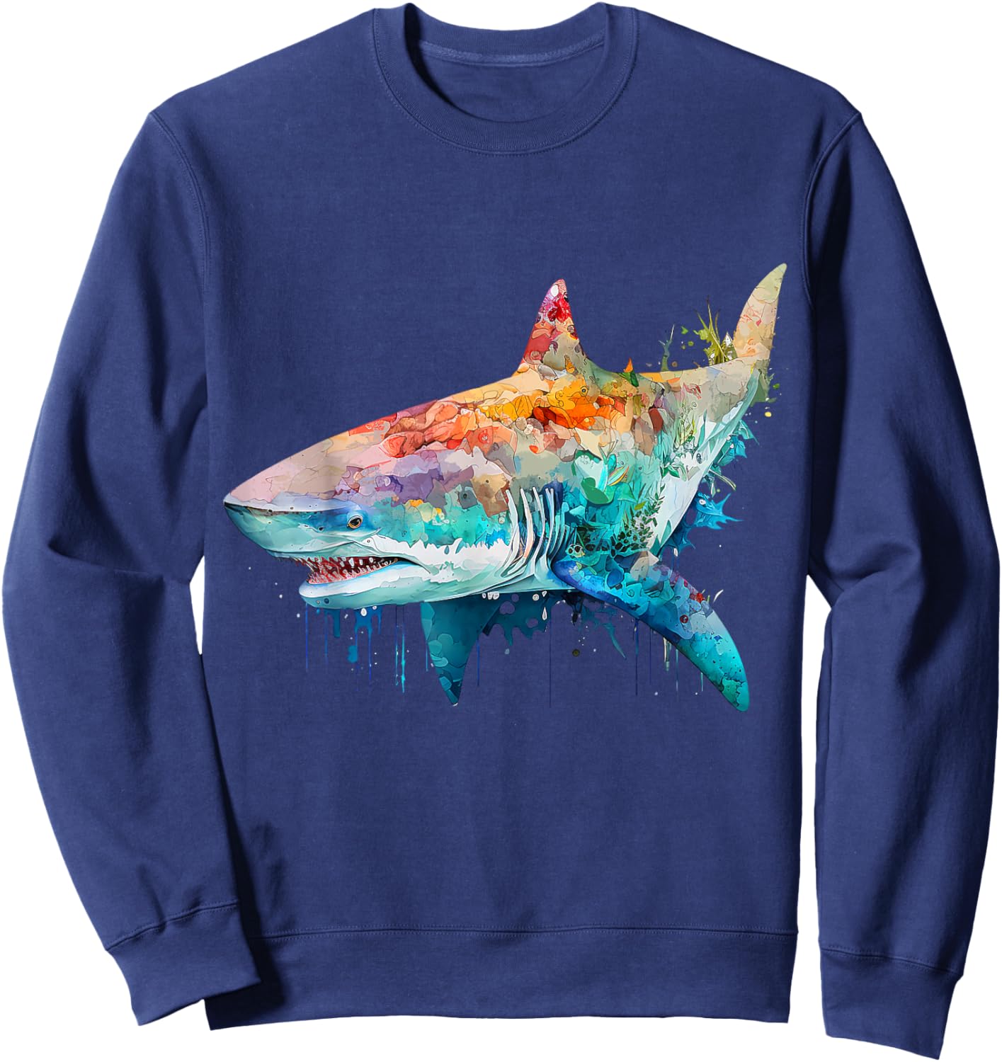 Shark Beach Lover Ocean Animal Graphic Novelty Sweatshirt - Sweatshirt | Navy