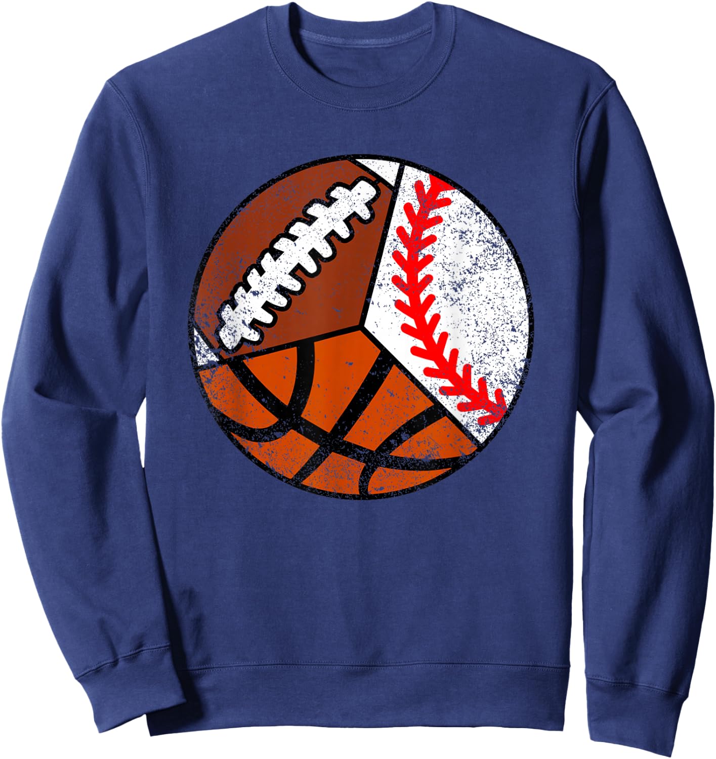 Football Baseball Basketball Player Funny Ball Sport Sweatshirt - Sweatshirt | Navy
