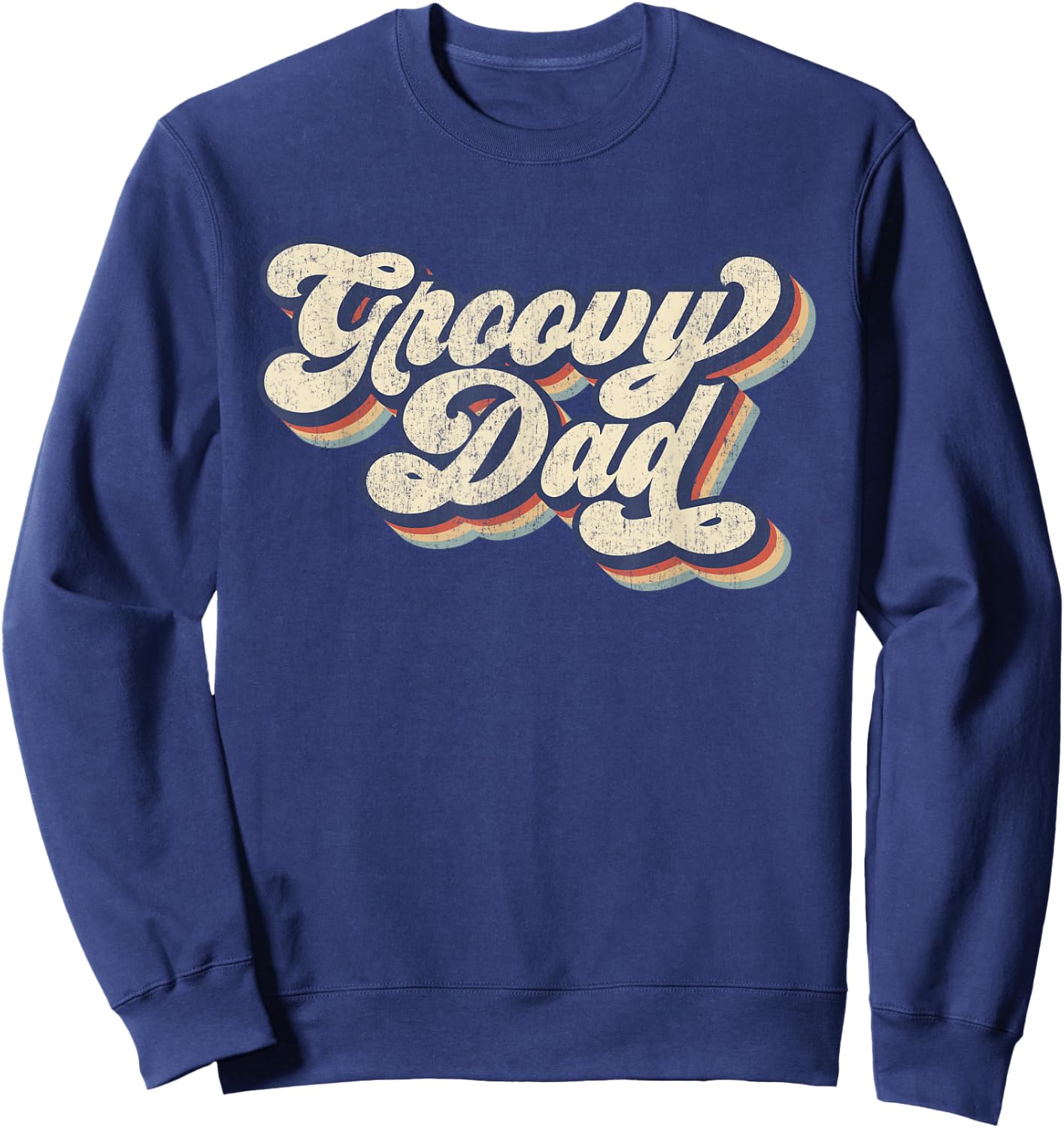 Groovy Dad Retro 70s Aesthetic Style Men Sweatshirt - Sweatshirt | Navy