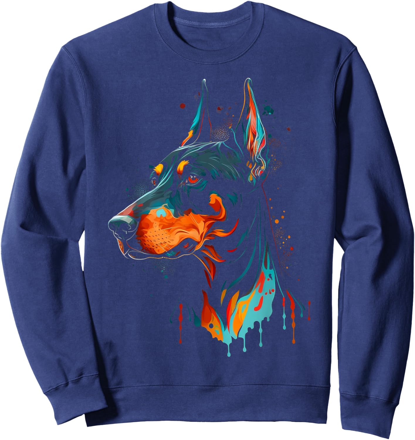 Colorful Doberman Pinscher For Dog Owners Sweatshirt - Sweatshirt | Navy