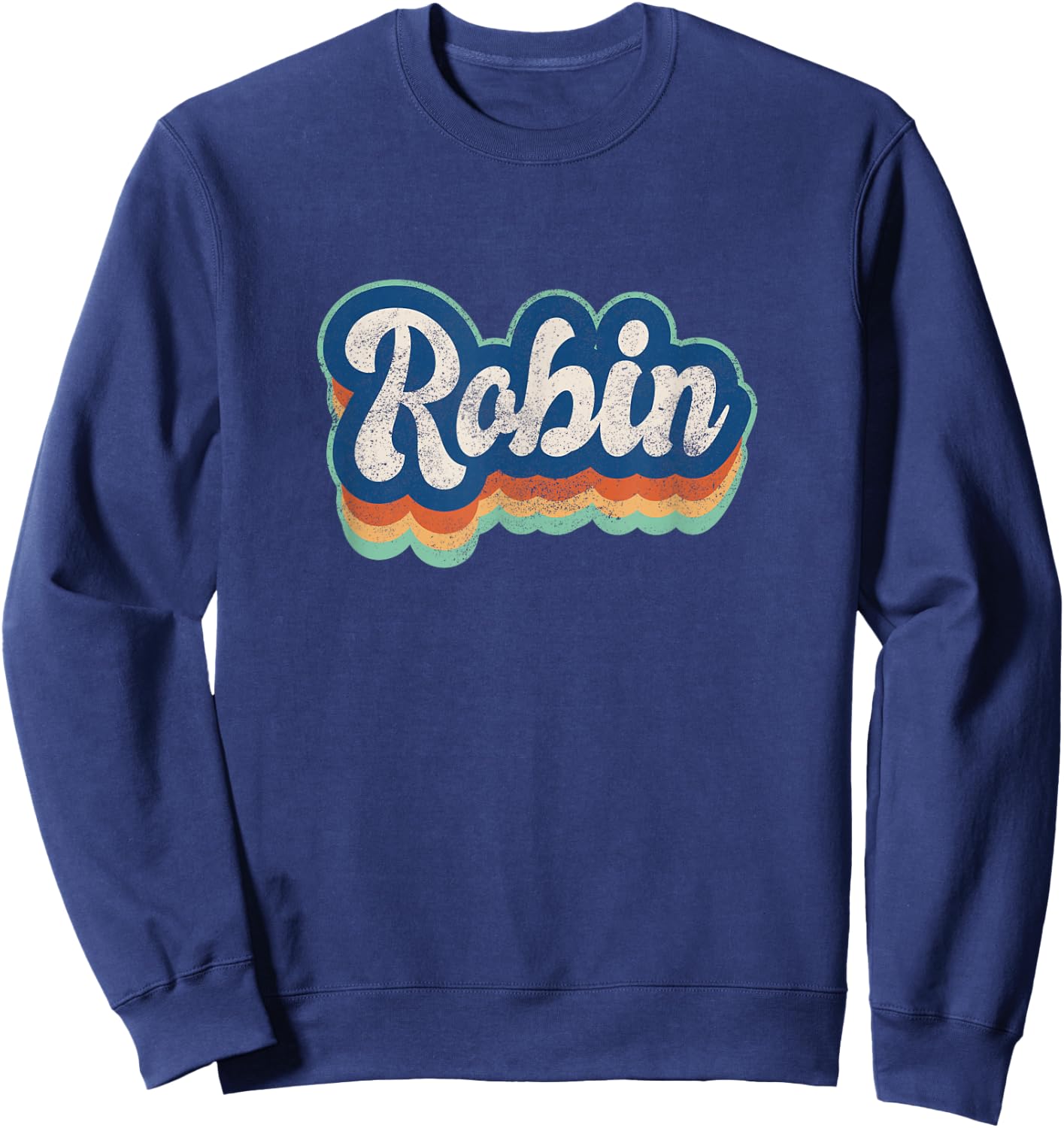 Robin First Name Boy Vintage Style 70s 80s Personalized Sweatshirt - Sweatshirt | Navy
