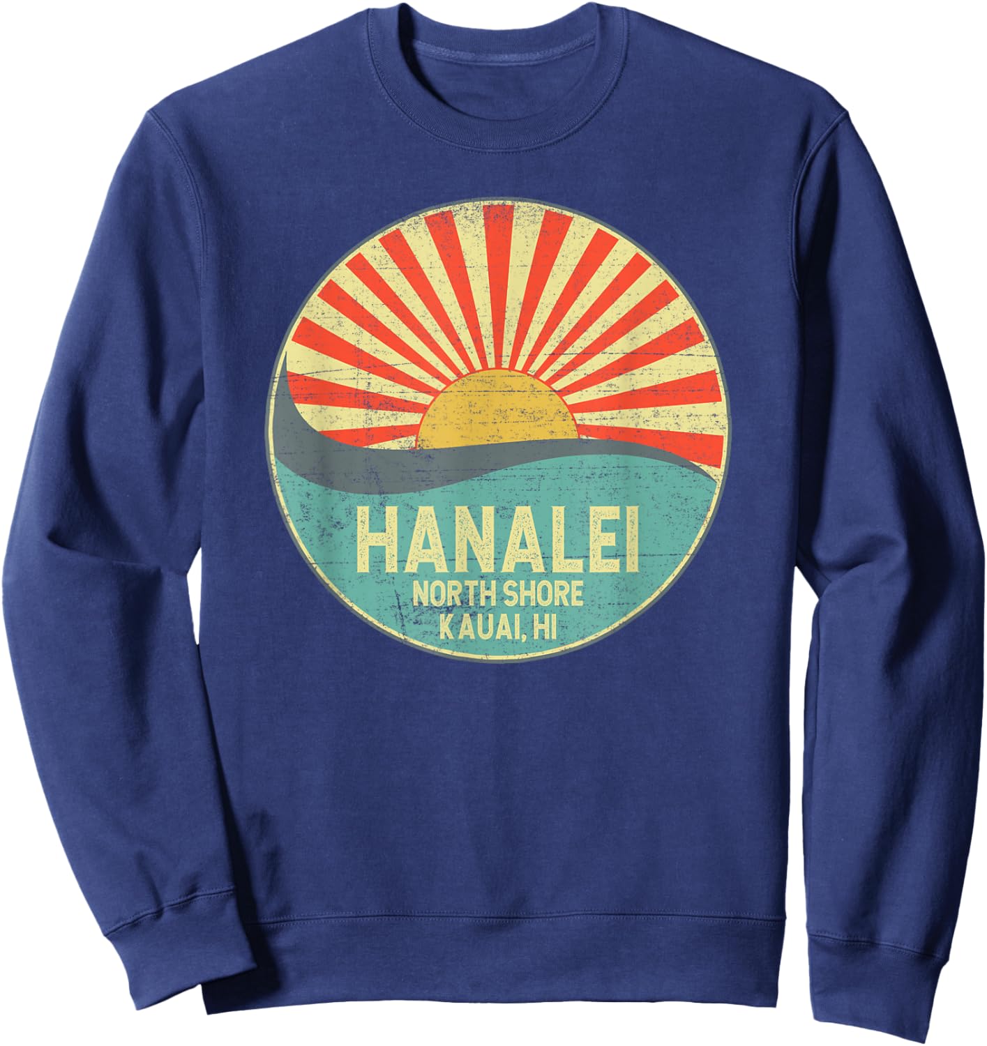 Hanalei North Shore Oahu Hawaii Surf Surfing Sunset Sweatshirt - Sweatshirt | Navy