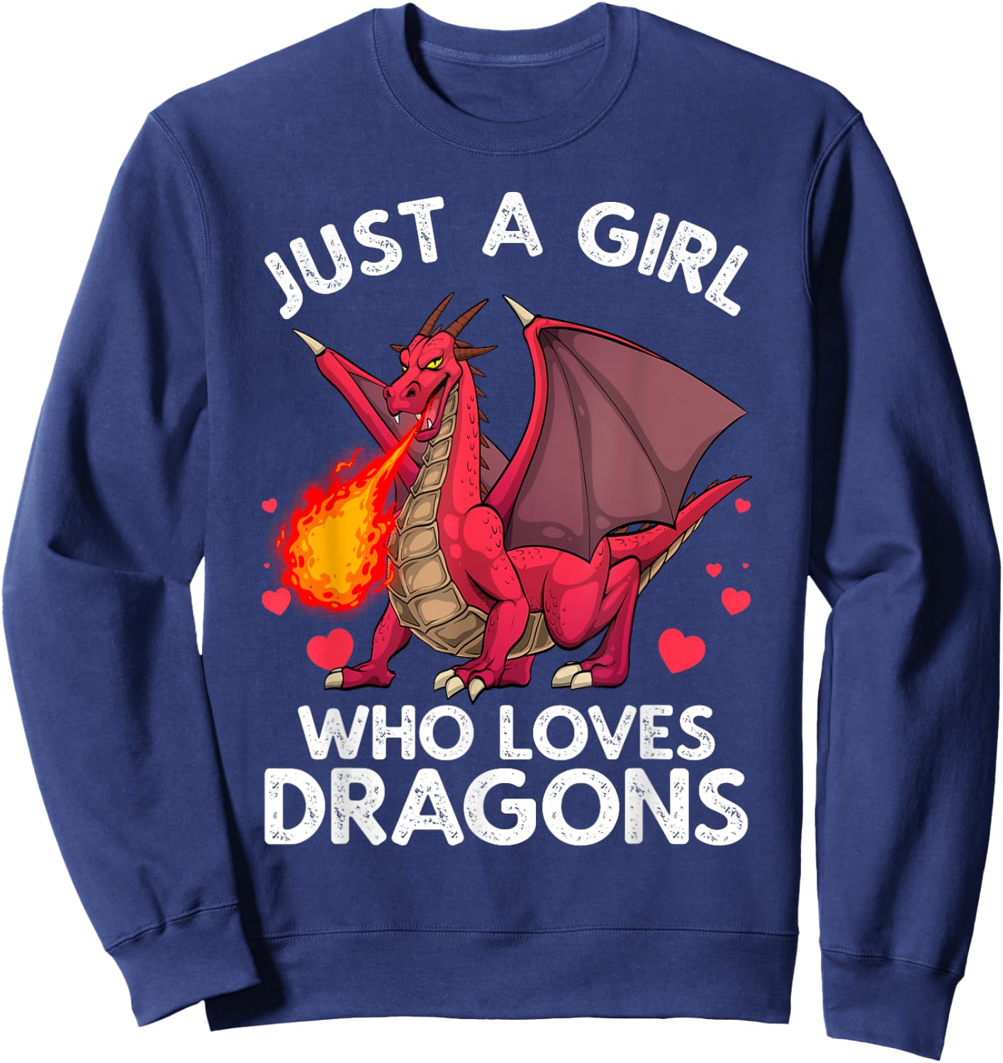 Cool Dragon Girls Dragons Mythical Dragon Lovers Sweatshirt - Sweatshirt | Navy