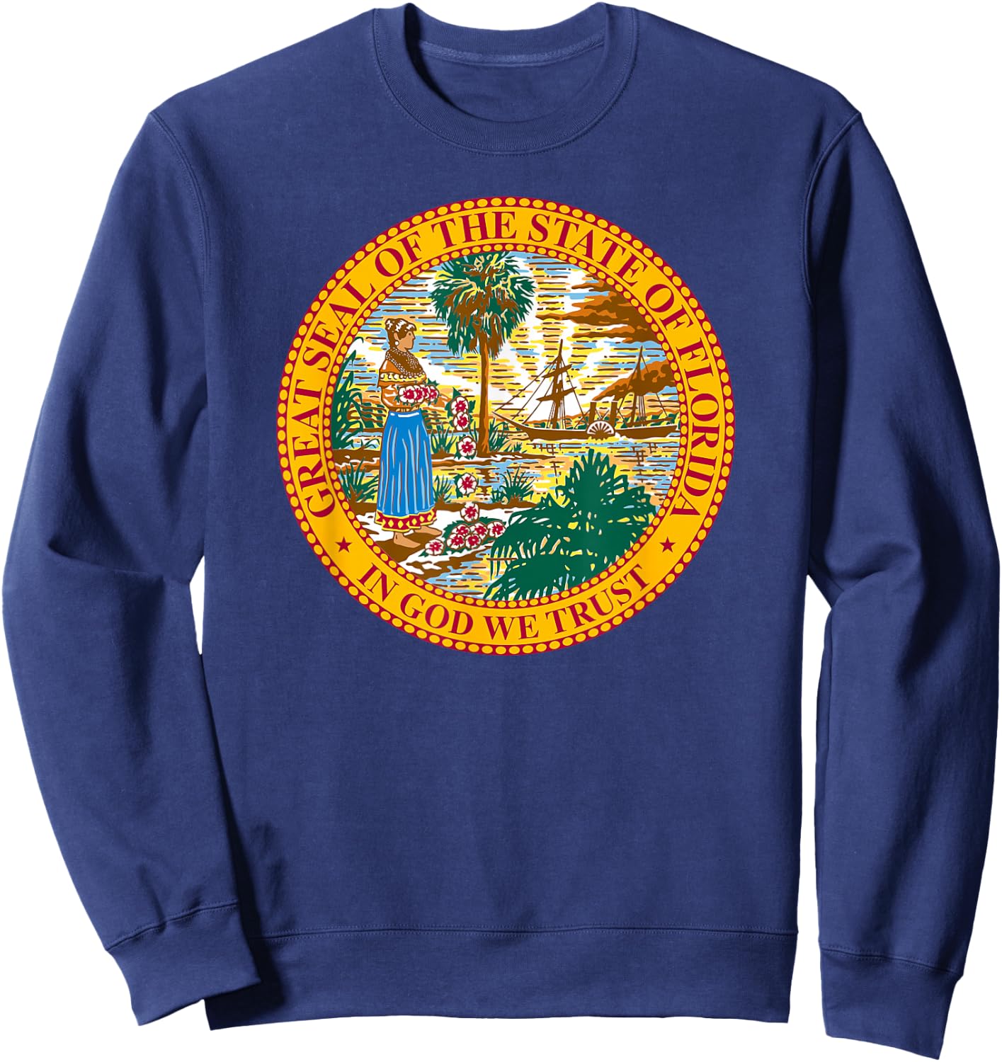 Great Seal Of The State Of Florida Vintage American Sweatshirt - Sweatshirt | Navy