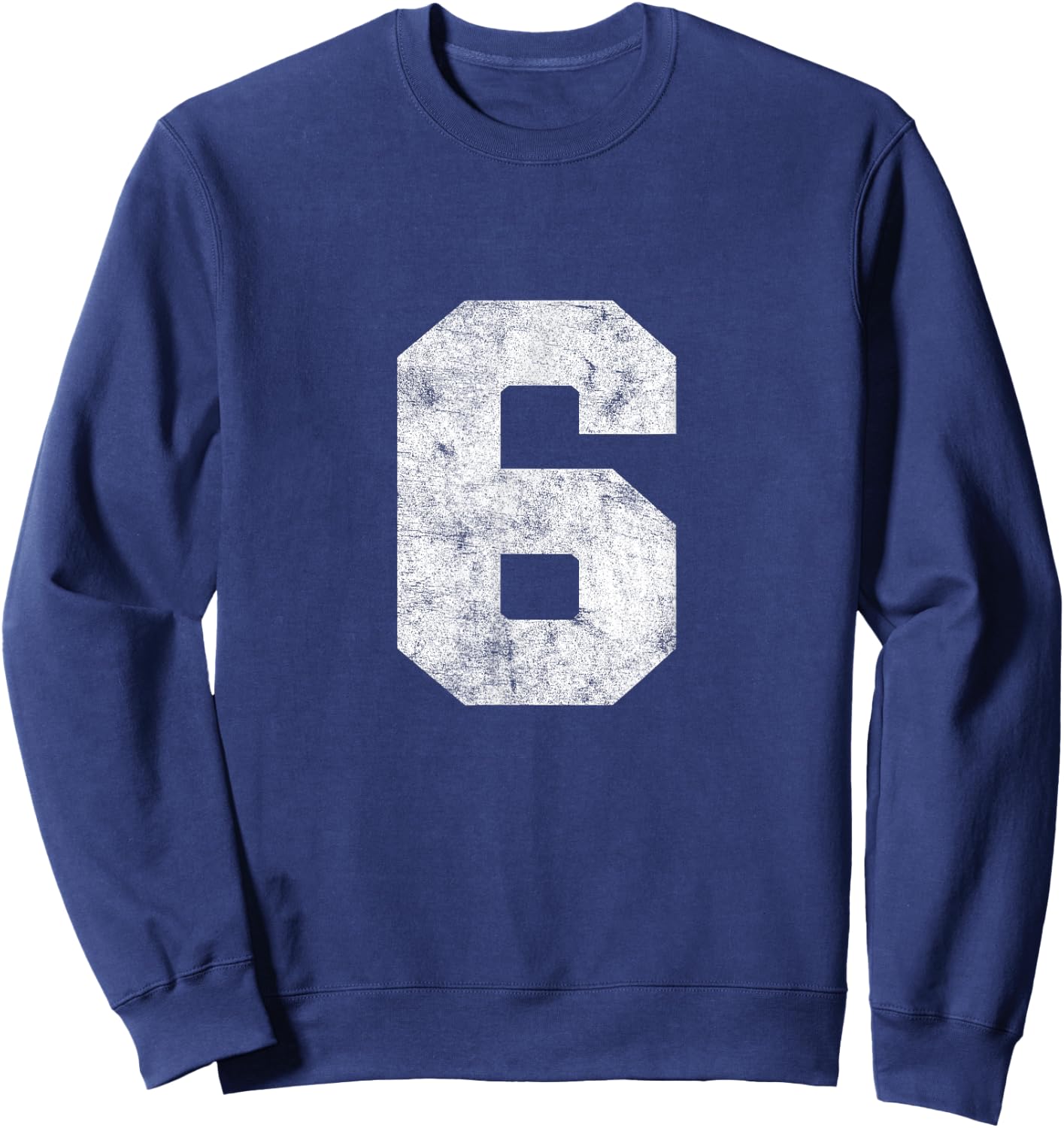 Vintage Lucky Number 6 Birthday Sports Player Team Athlete Sweatshirt - Sweatshirt | Navy