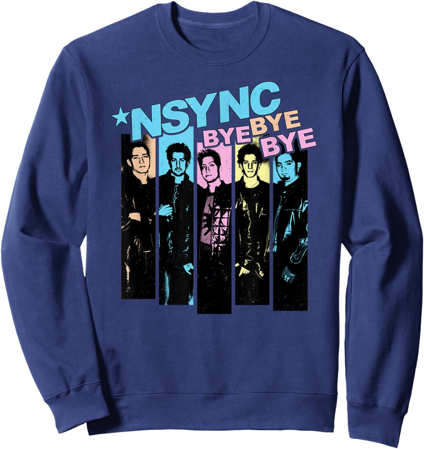 NSYNC Official Neon Bye Bye Bye Sweatshirt - Sweatshirt | Navy