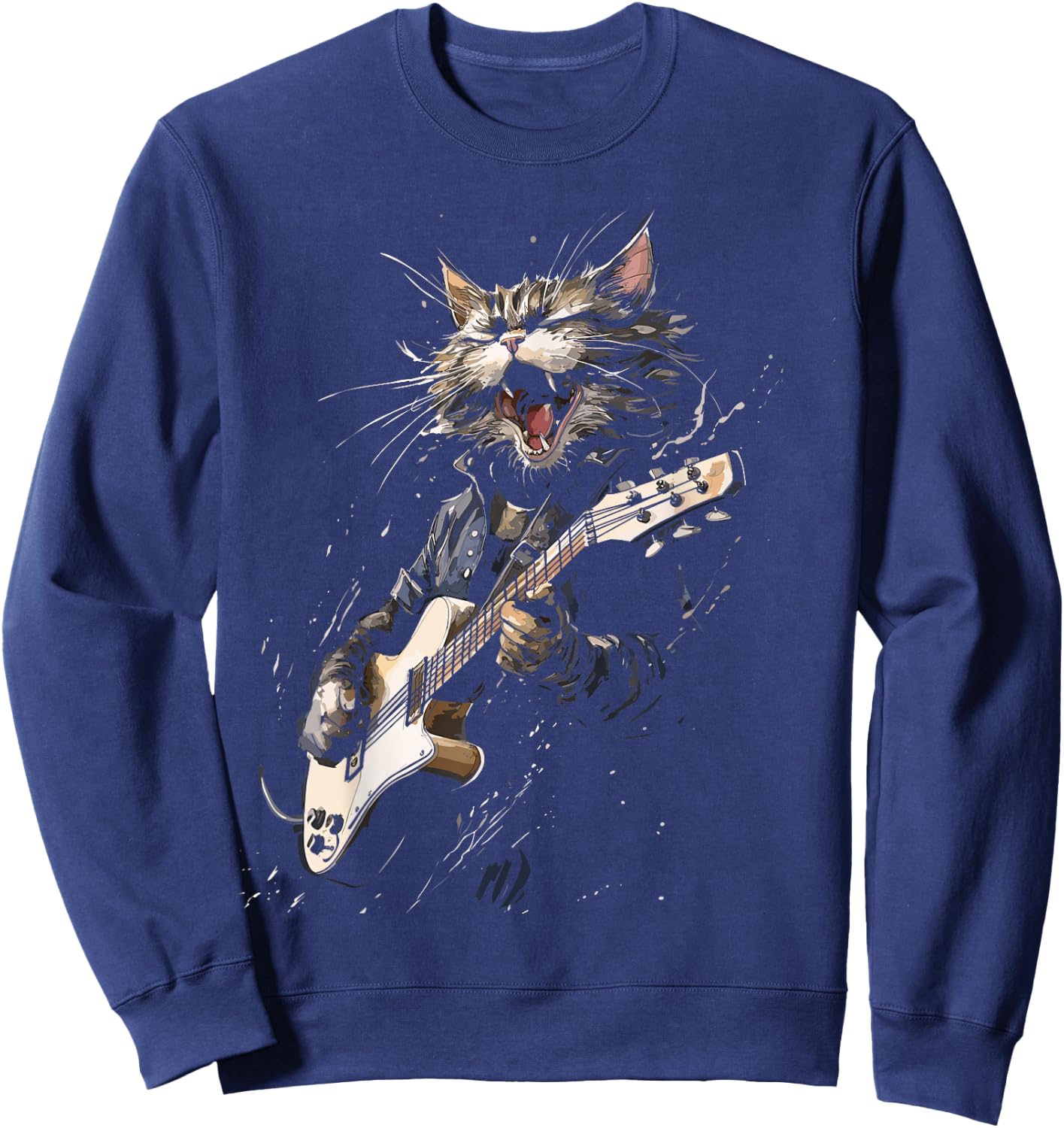 Guitar Cat Women, Men, Kids Sweatshirt - Sweatshirt | Navy