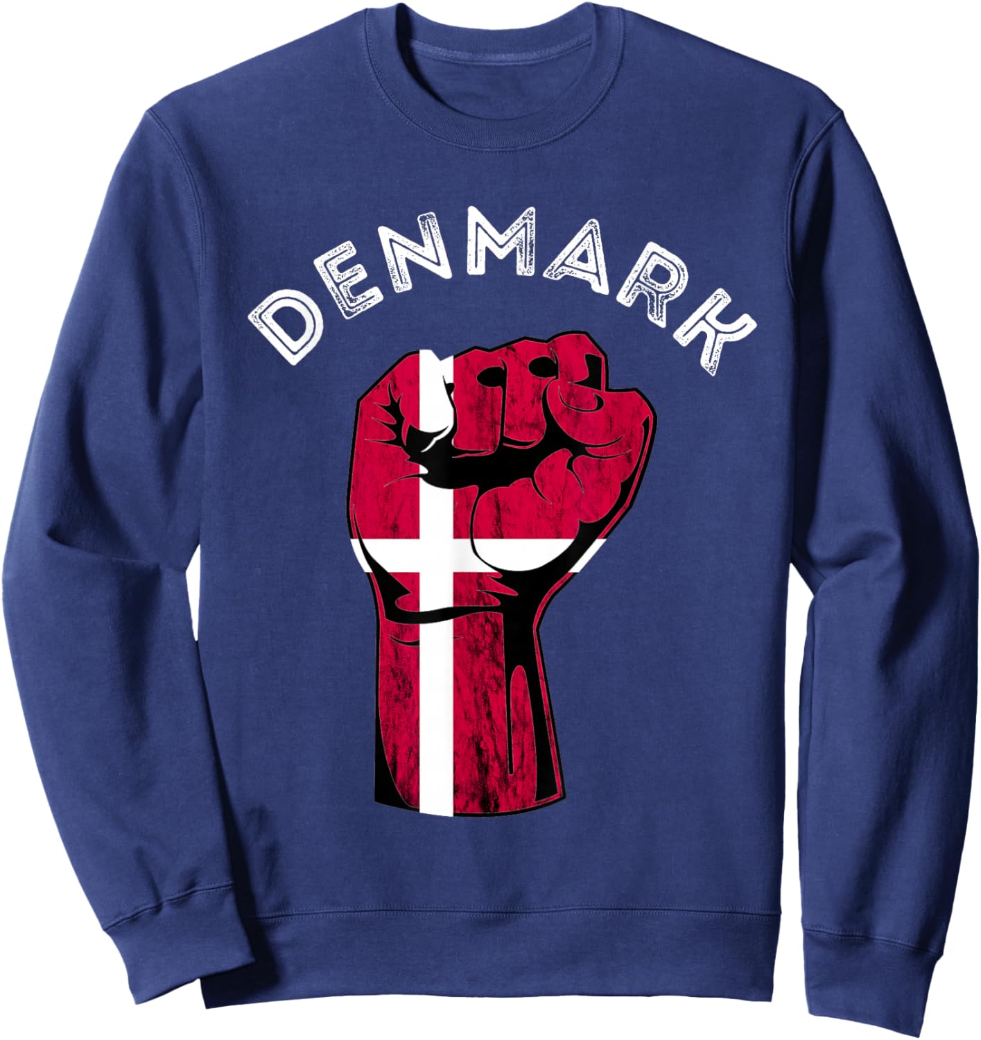 Denmark Handfist Power Denmark Flag Dansk Danish Roots Sweatshirt - Sweatshirt | Navy