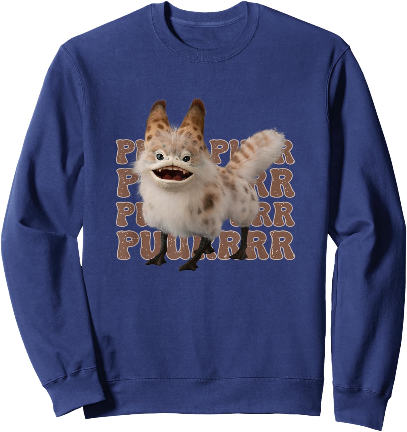 Star Wars: Ahsoka Loth-Cat Vintage Purr Logo Text Stack Sweatshirt - Sweatshirt | Navy