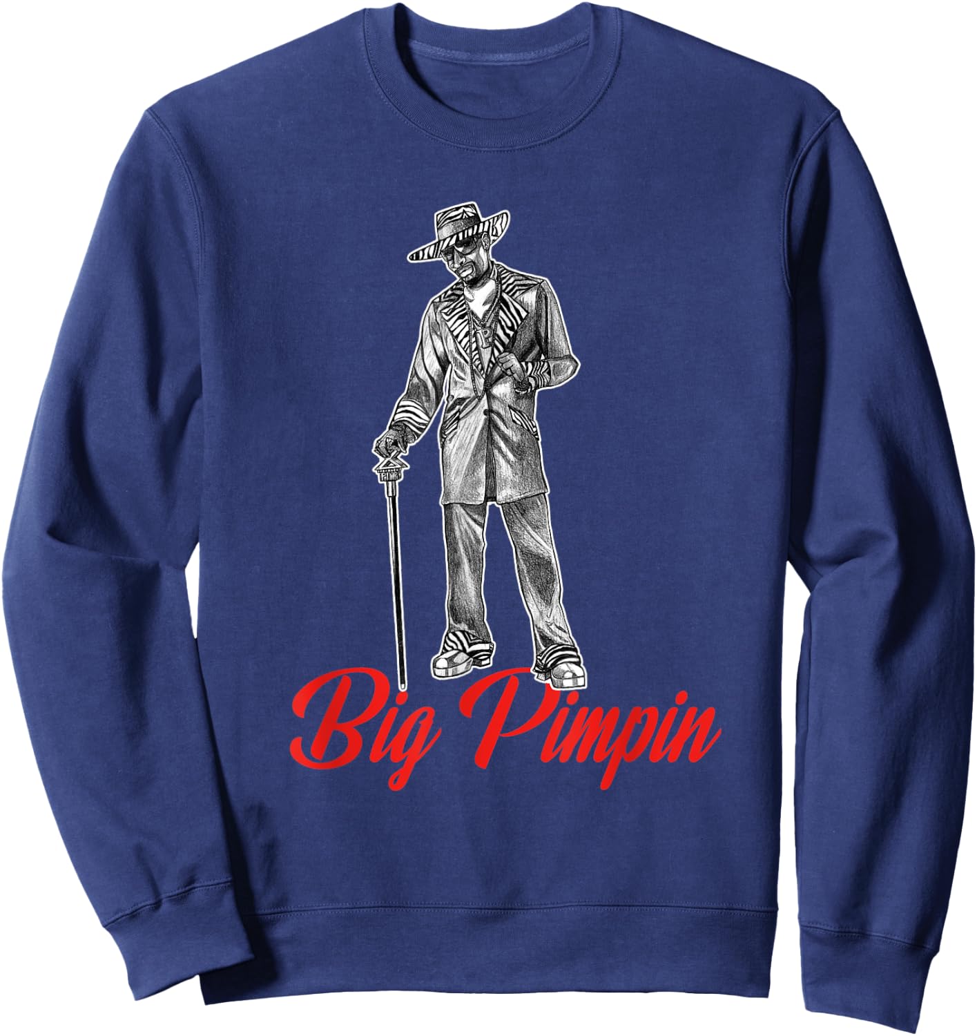 Big Pimpin 70's Style Nightlife Sweatshirt - Sweatshirt | Navy