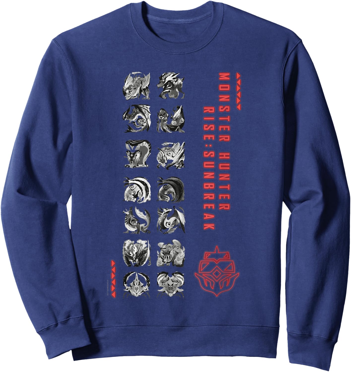 Monster Hunter Rise：SUNBREAK Gaming Design Small Sweatshirt - Sweatshirt | Navy