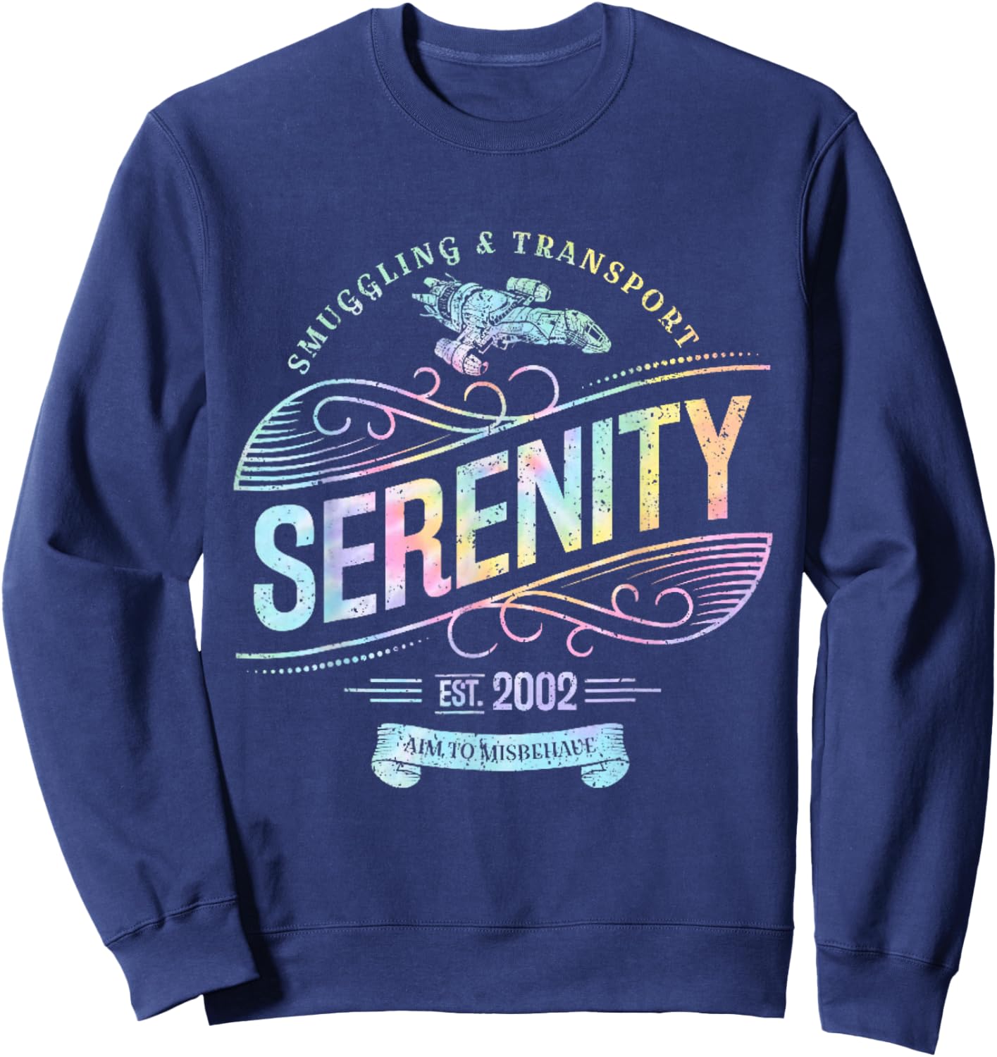 Vintage Serenity Smuggling And Transport Firefly Tie Dye Sweatshirt - Sweatshirt | Navy