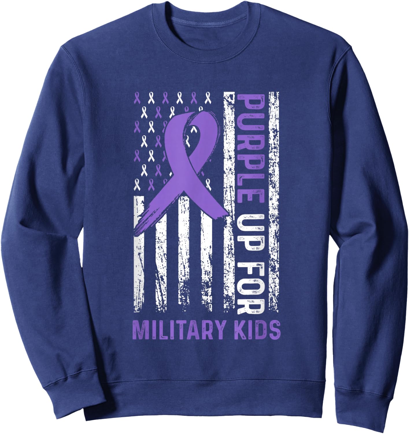 Purple Up for Military Kids - Purple Up For Military Kids Sweatshirt - Sweatshirt | Navy